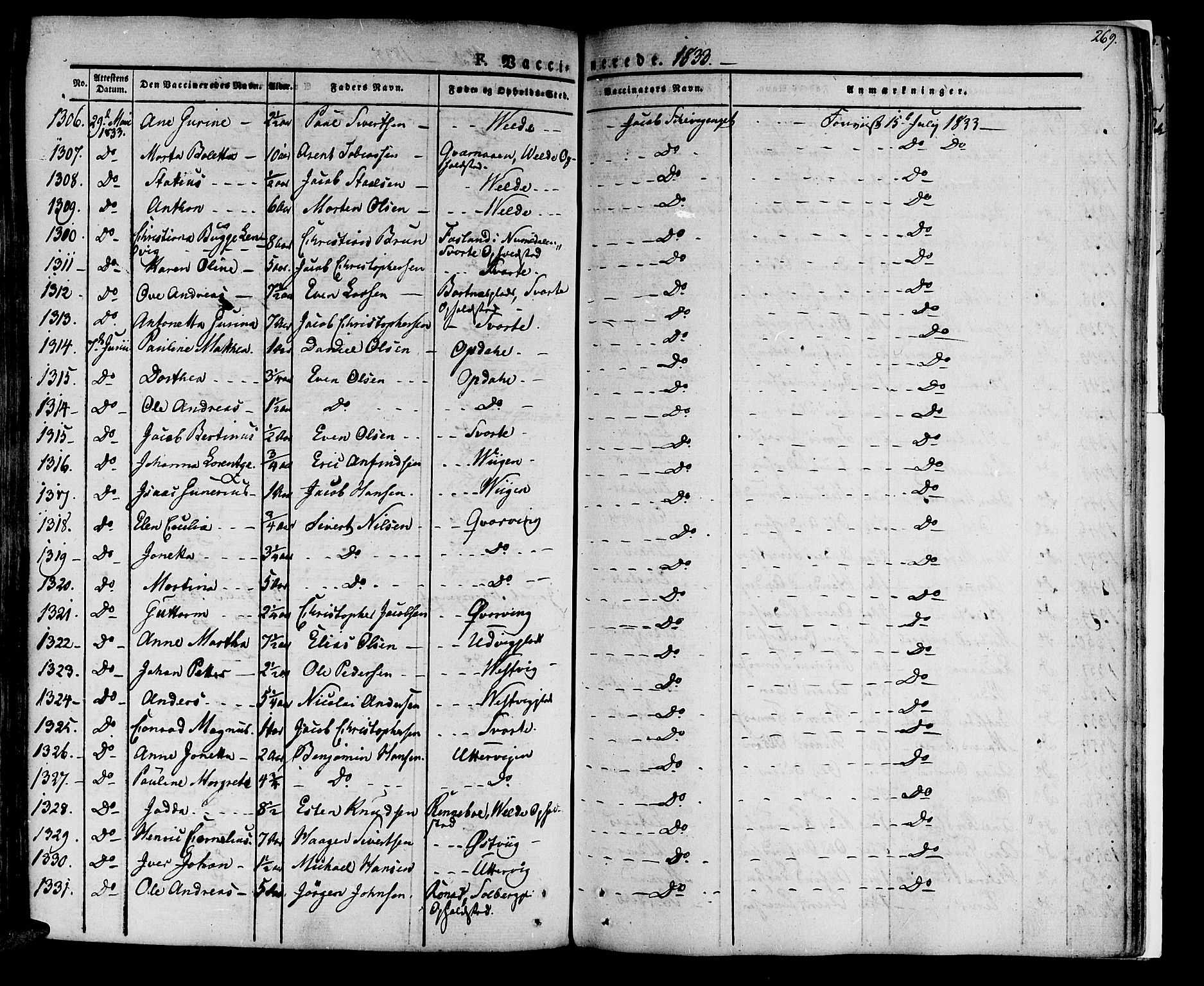 Ministerialprotokoller, klokkerbøker og fødselsregistre - Nord-Trøndelag, SAT/A-1458/741/L0390: Parish register (official) no. 741A04, 1822-1836, p. 269