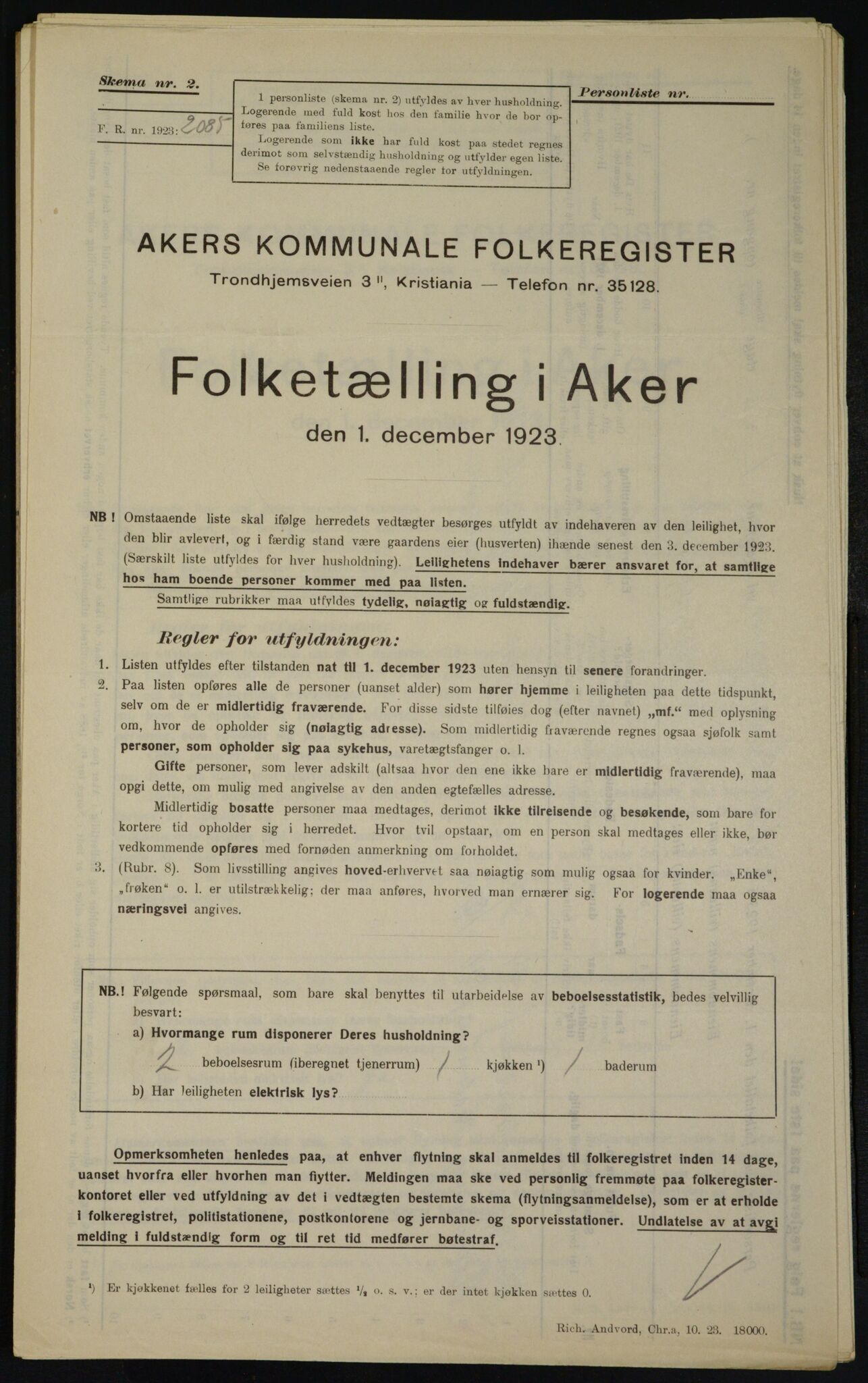 , Municipal Census 1923 for Aker, 1923, p. 21471