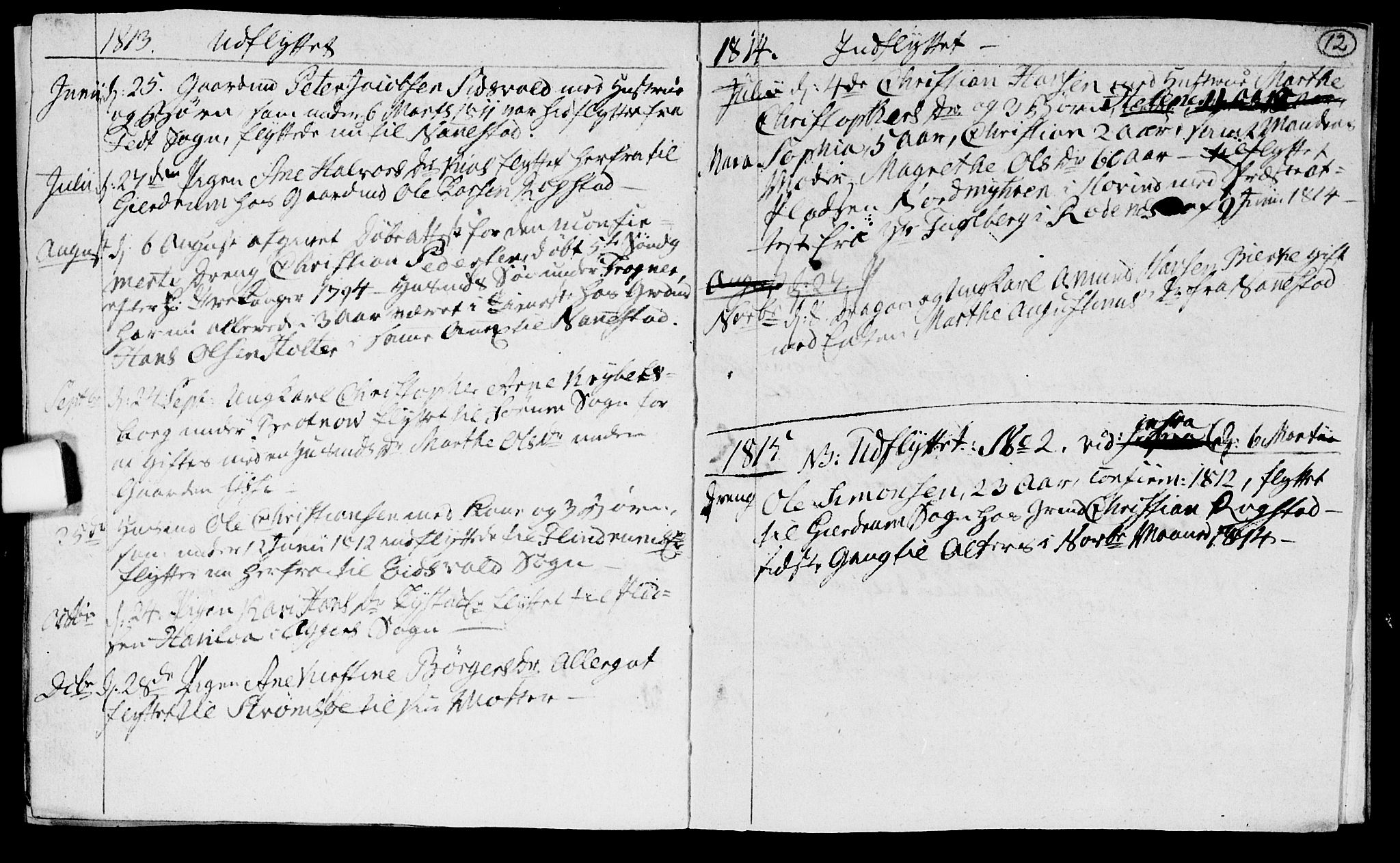 Ullensaker prestekontor Kirkebøker, SAO/A-10236a/F/Fa/L0012: Parish register (official) no. I 12, 1808-1815, p. 12