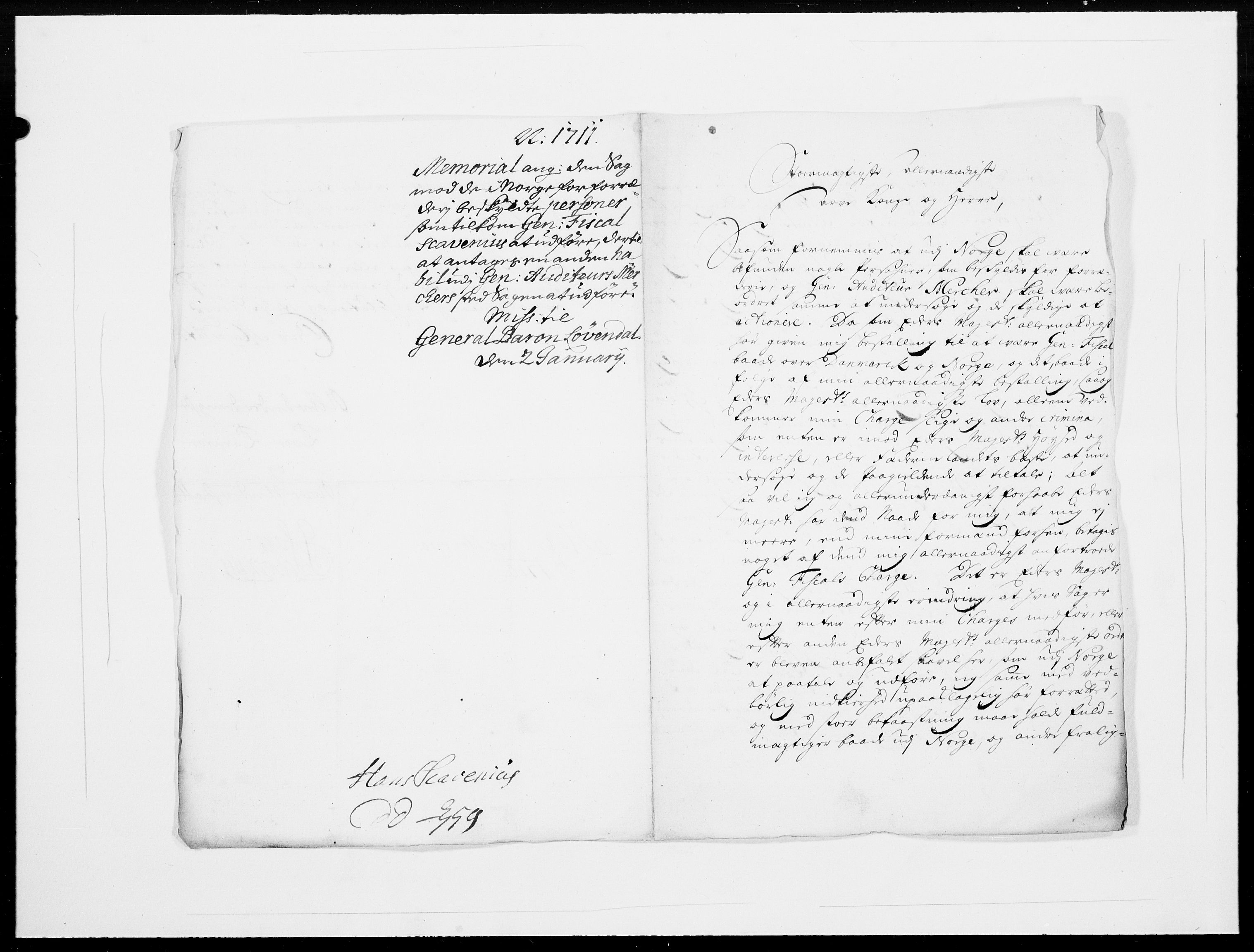 Danske Kanselli 1572-1799, AV/RA-EA-3023/F/Fc/Fcc/Fcca/L0070: Norske innlegg 1572-1799, 1711, p. 8