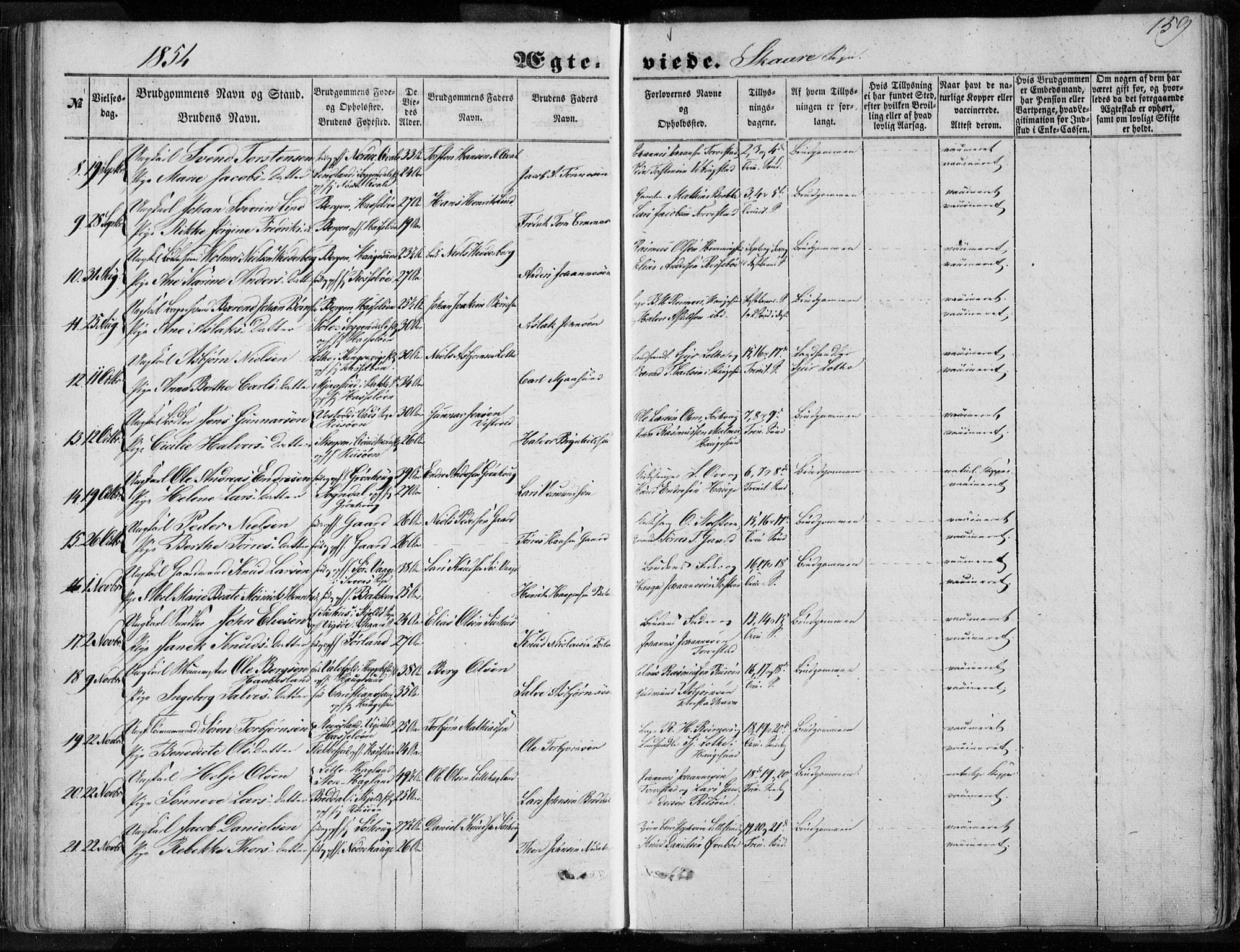 Torvastad sokneprestkontor, AV/SAST-A -101857/H/Ha/Haa/L0009: Parish register (official) no. A 9, 1847-1856, p. 159