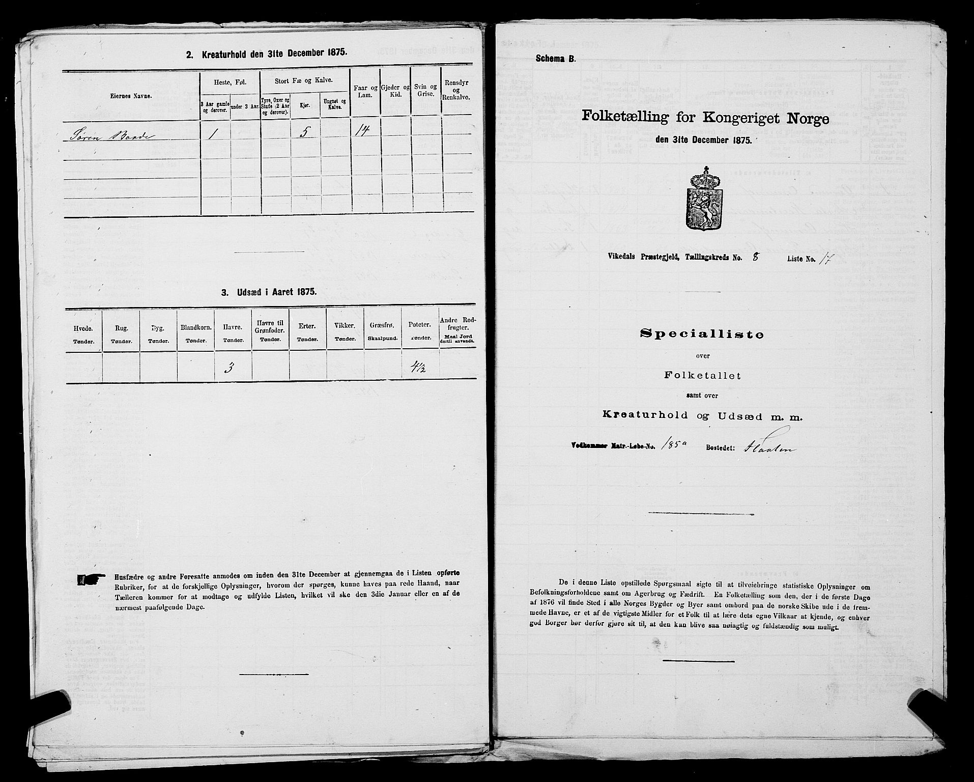 SAST, 1875 census for 1157P Vikedal, 1875, p. 937