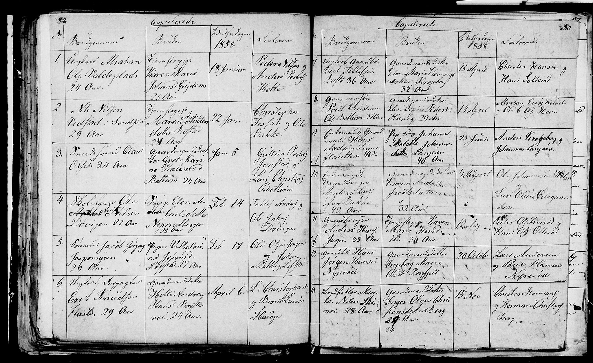 Våle kirkebøker, SAKO/A-334/G/Ga/L0002: Parish register (copy) no. I 2, 1851-1863, p. 82-83