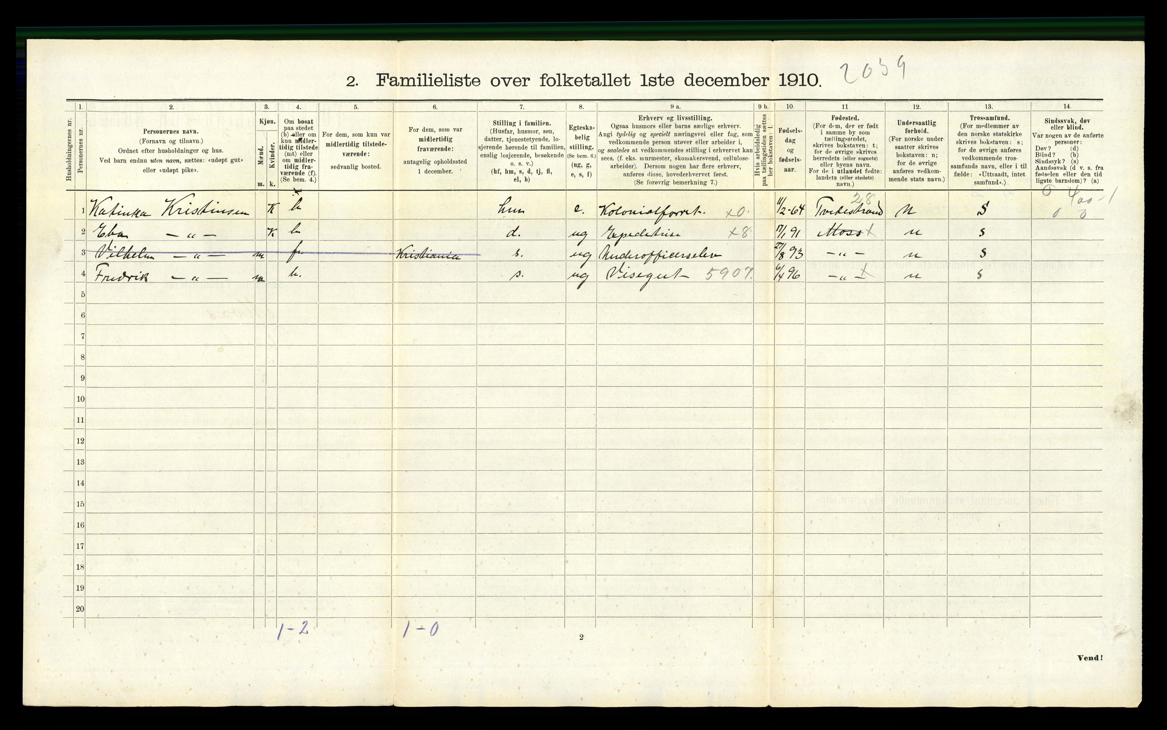 RA, 1910 census for Moss, 1910, p. 2274