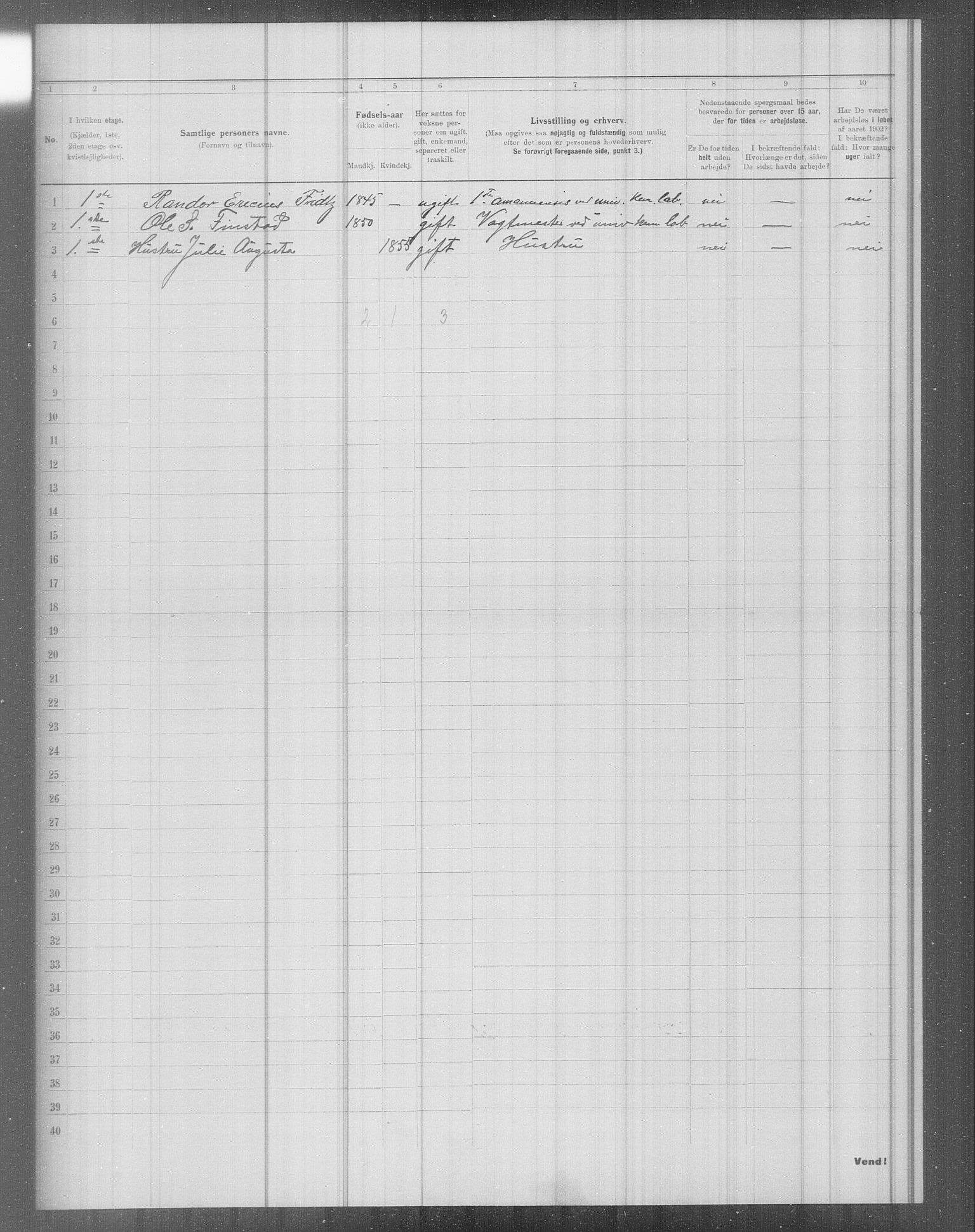 OBA, Municipal Census 1902 for Kristiania, 1902, p. 5140