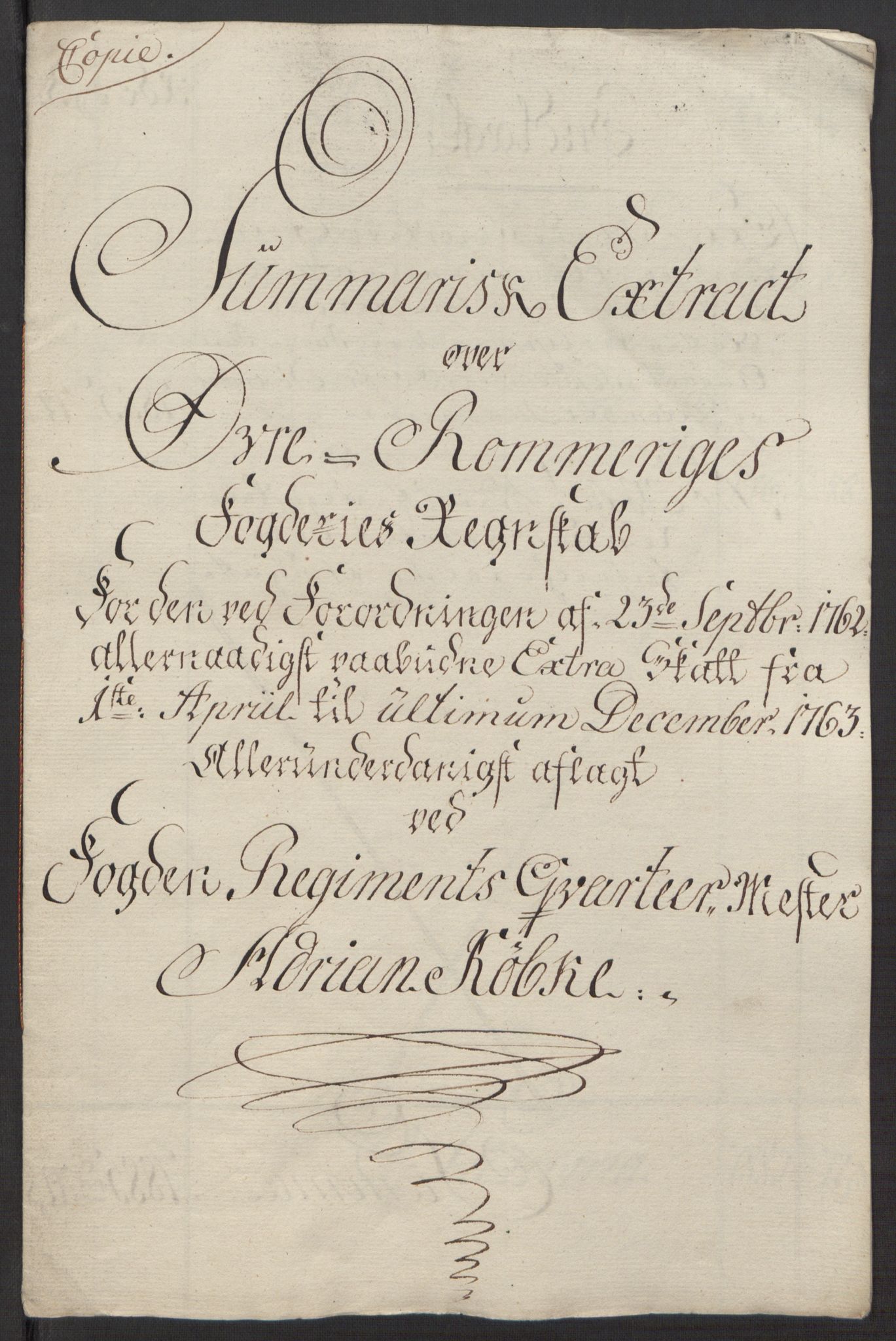 Rentekammeret inntil 1814, Reviderte regnskaper, Fogderegnskap, AV/RA-EA-4092/R12/L0803: Ekstraskatten Øvre Romerike, 1763-1764, p. 12