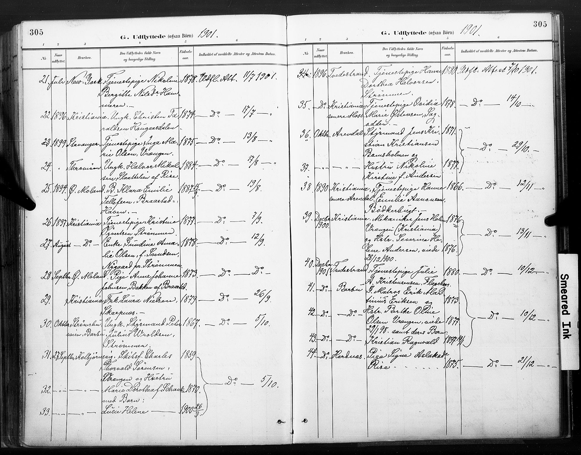 Øyestad sokneprestkontor, SAK/1111-0049/F/Fa/L0018: Parish register (official) no. A 18, 1897-1907, p. 305