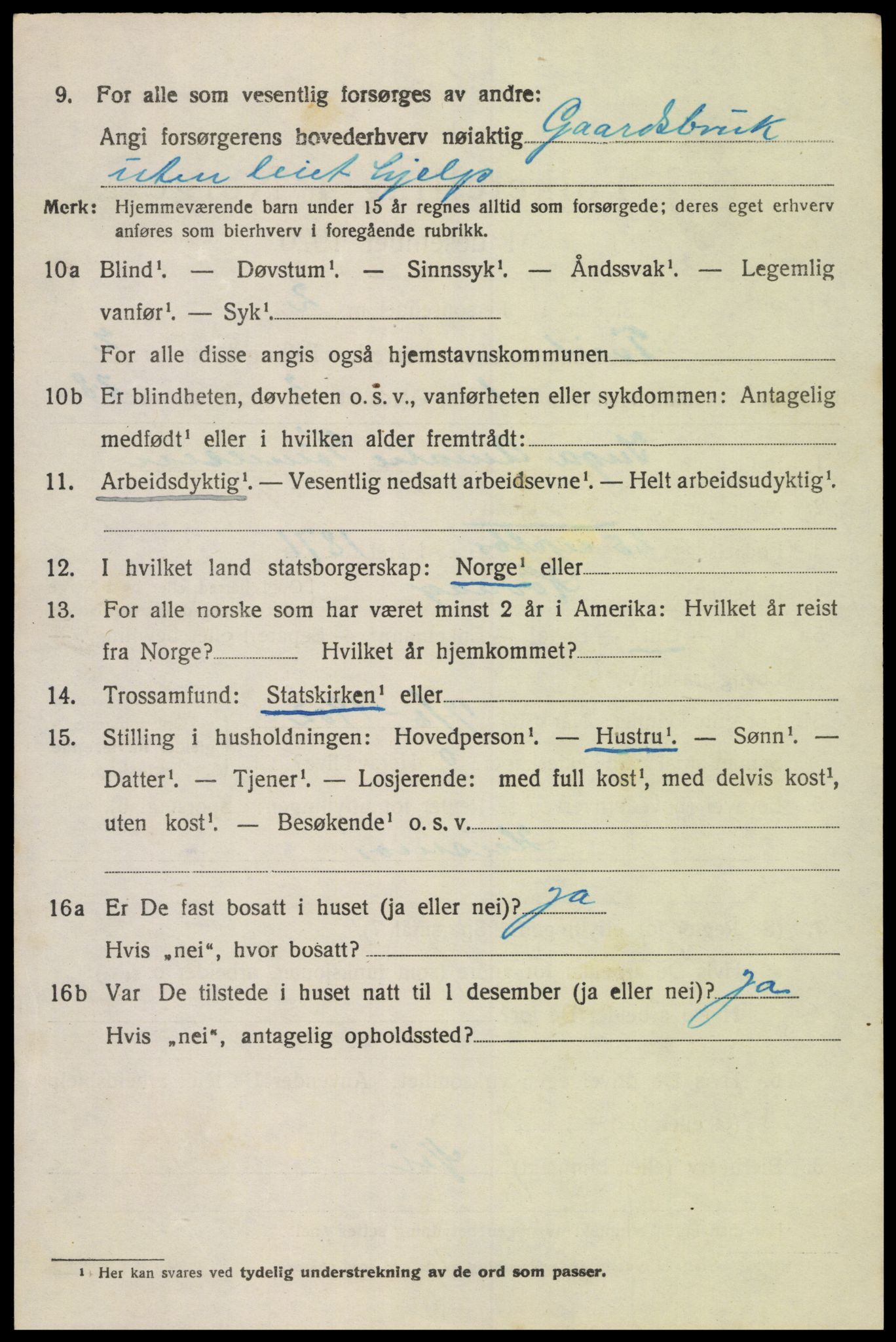 SAK, 1920 census for Tveit, 1920, p. 1229