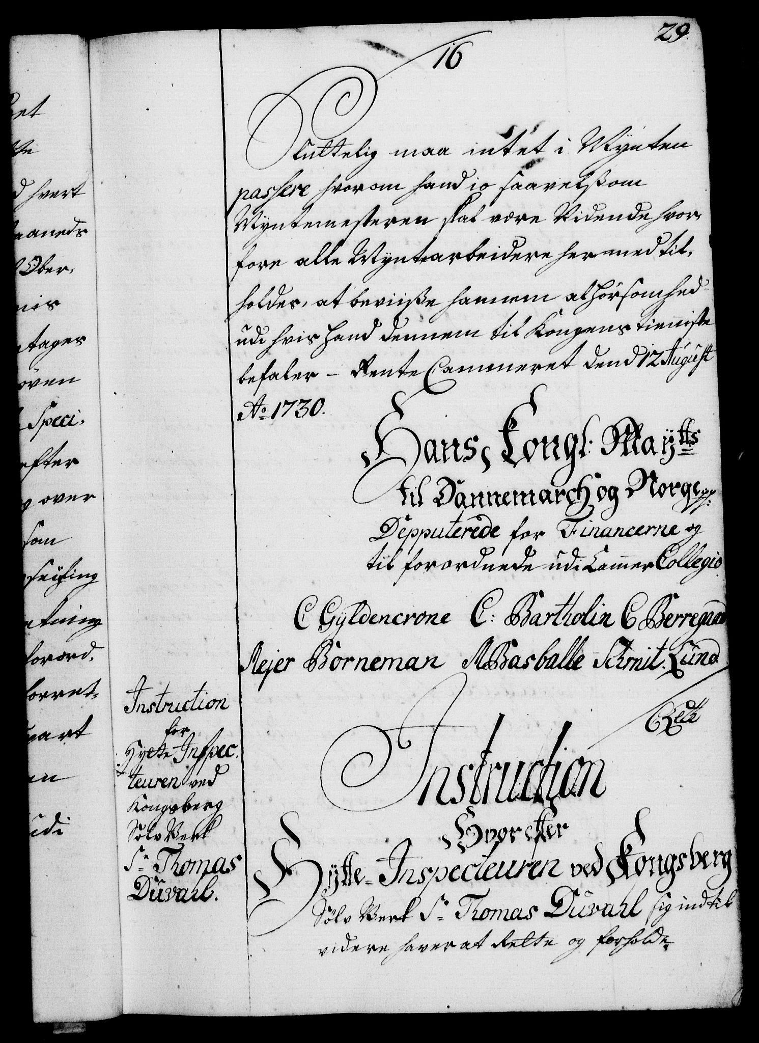 Rentekammeret, Kammerkanselliet, RA/EA-3111/G/Gg/Ggi/L0002: Norsk instruksjonsprotokoll med register (merket RK 53.35), 1729-1751, p. 29