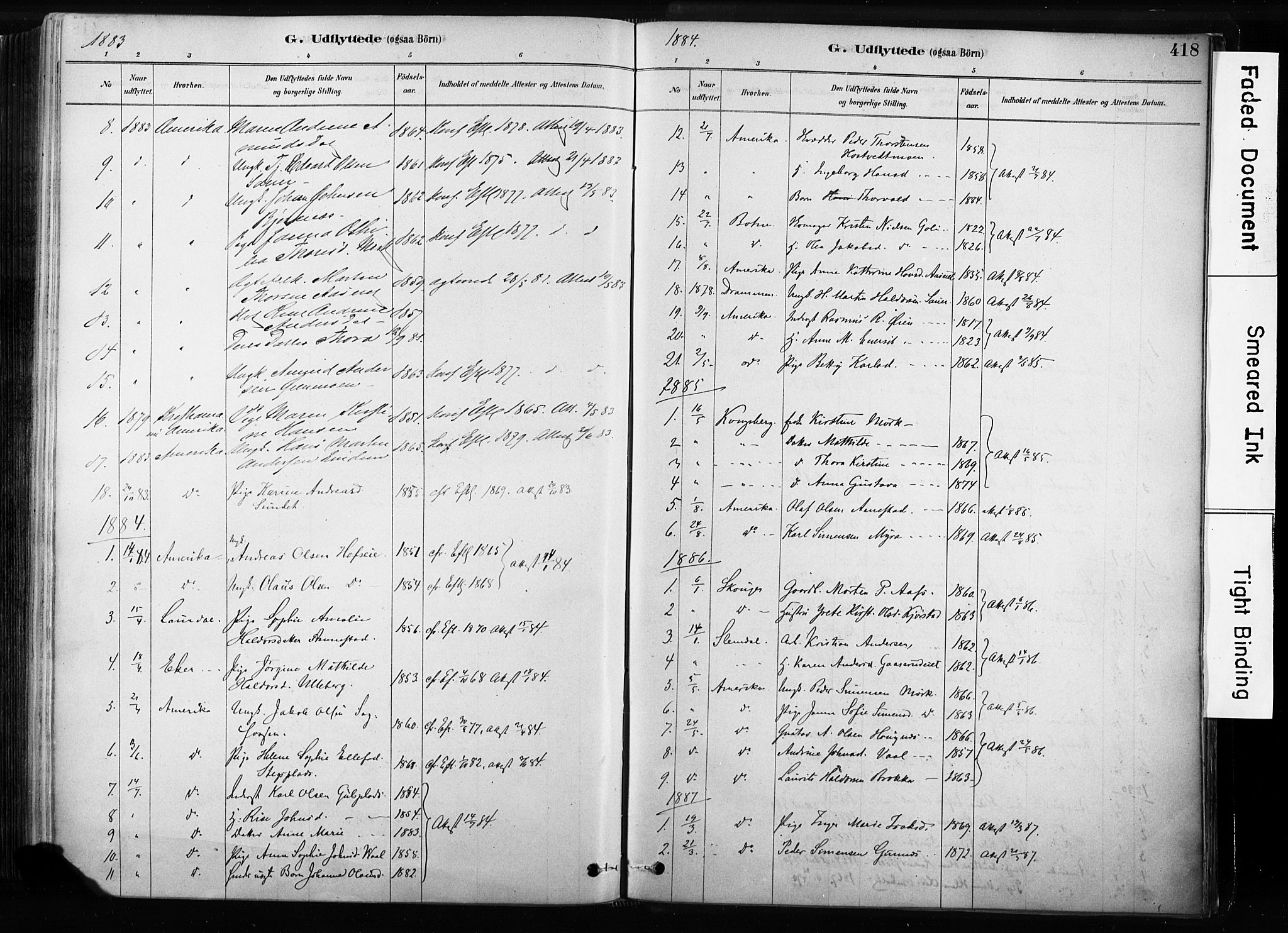 Sandsvær kirkebøker, AV/SAKO-A-244/F/Fb/L0001: Parish register (official) no. II 1, 1878-1906, p. 418
