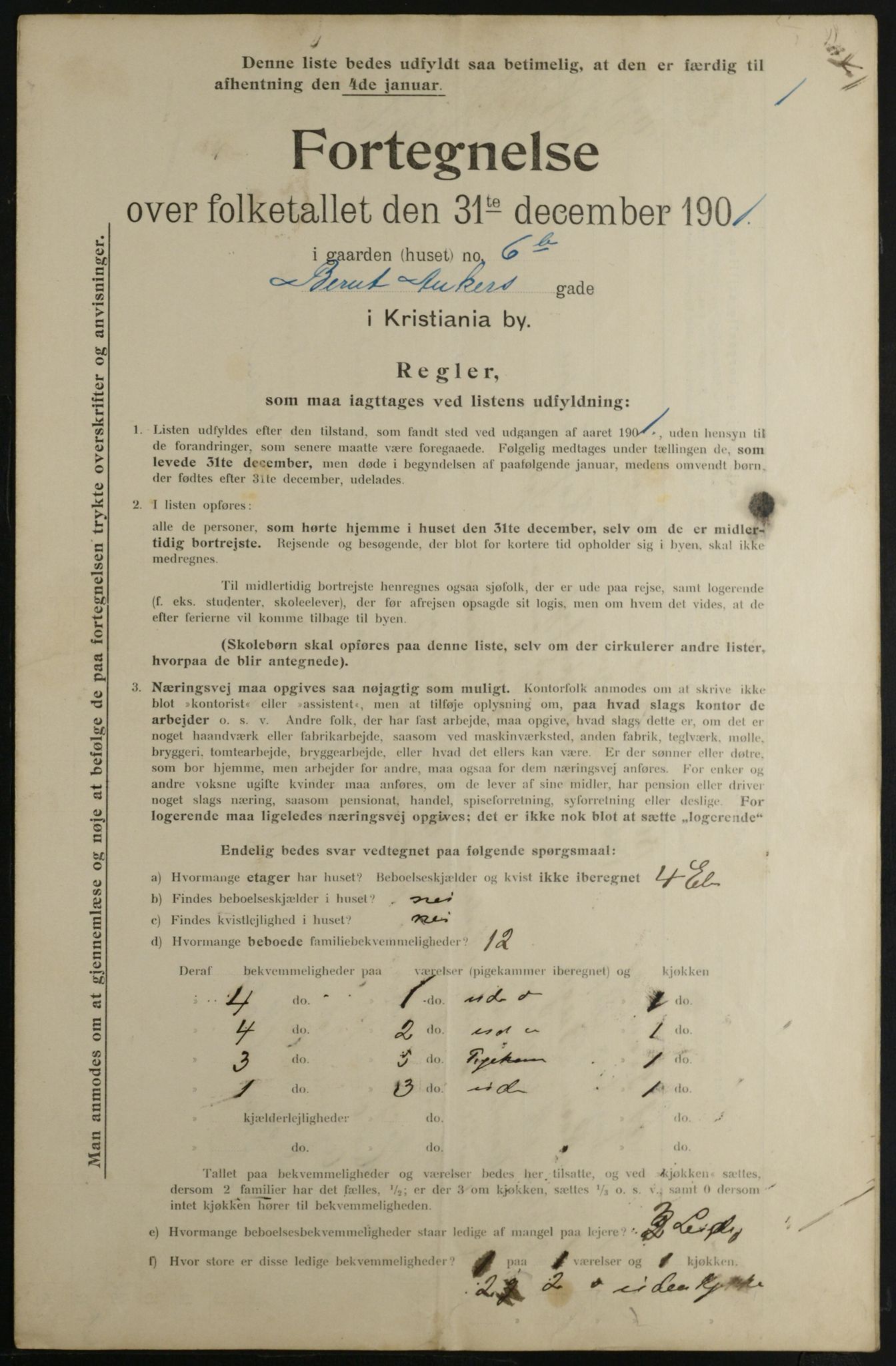 OBA, Municipal Census 1901 for Kristiania, 1901, p. 797