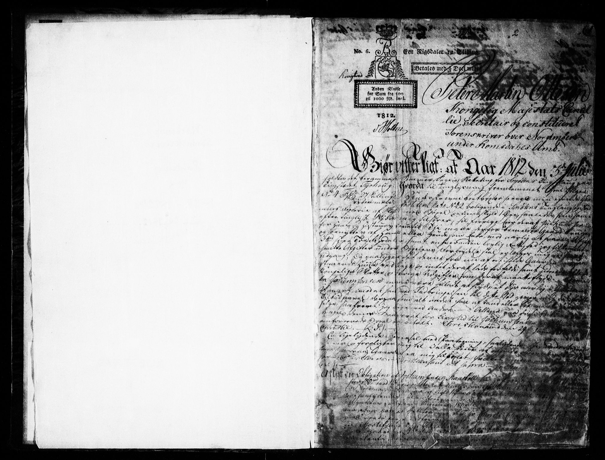 Nordmøre sorenskriveri, SAT/A-4132/1/2/2Ca/L0012: Mortgage book no. 8, 1812-1822, p. 1
