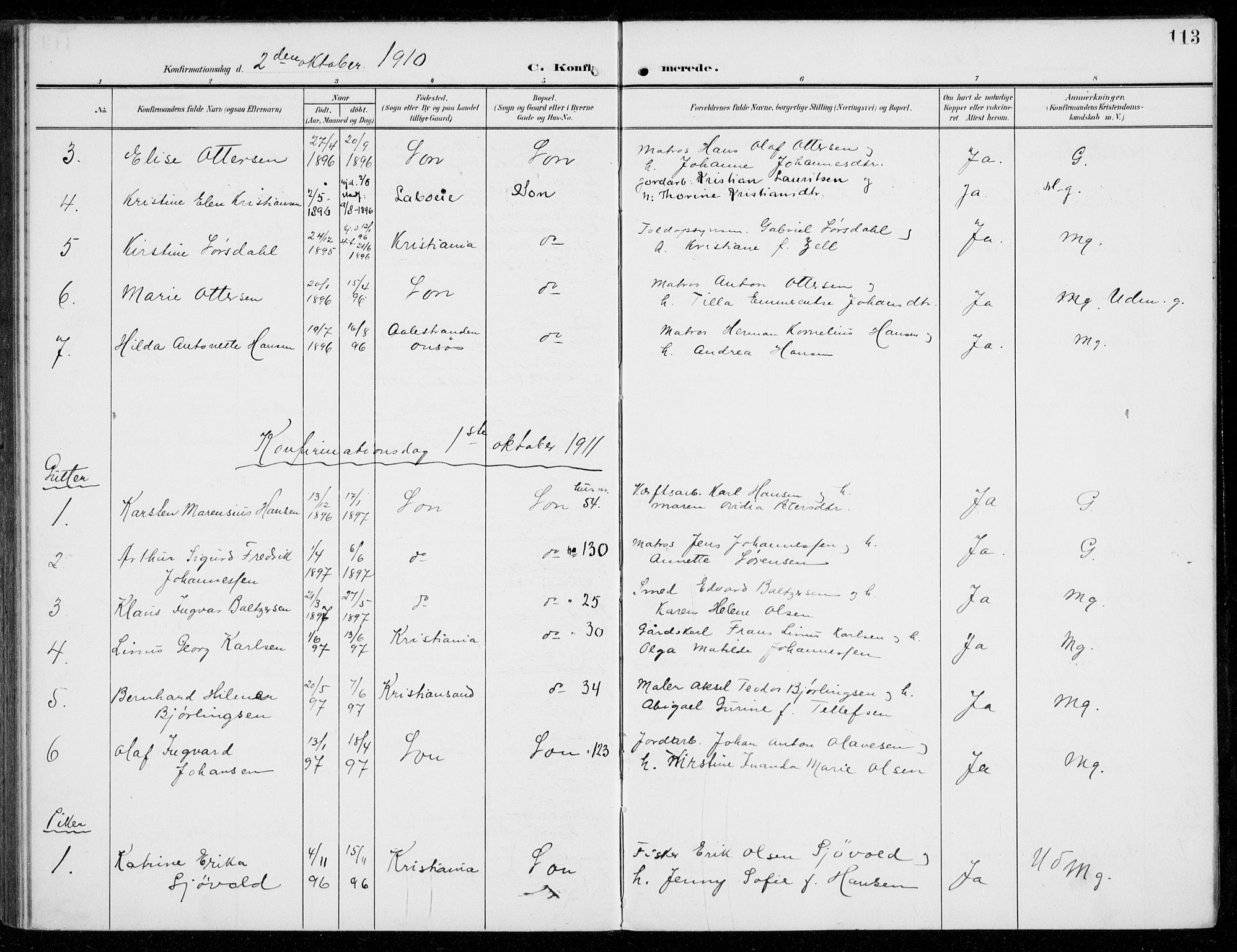 Vestby prestekontor Kirkebøker, SAO/A-10893/F/Fc/L0002: Parish register (official) no. III 2, 1906-1940, p. 113