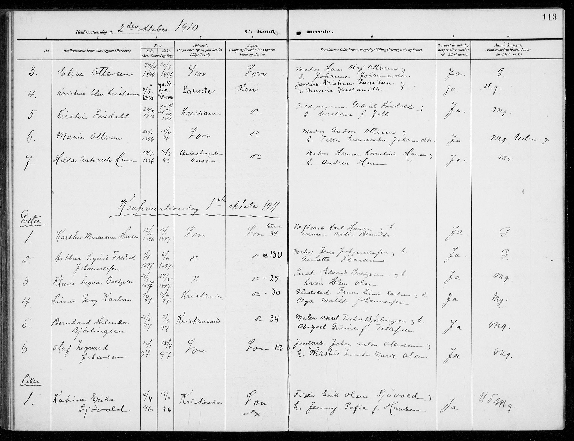 Vestby prestekontor Kirkebøker, AV/SAO-A-10893/F/Fc/L0002: Parish register (official) no. III 2, 1906-1940, p. 113