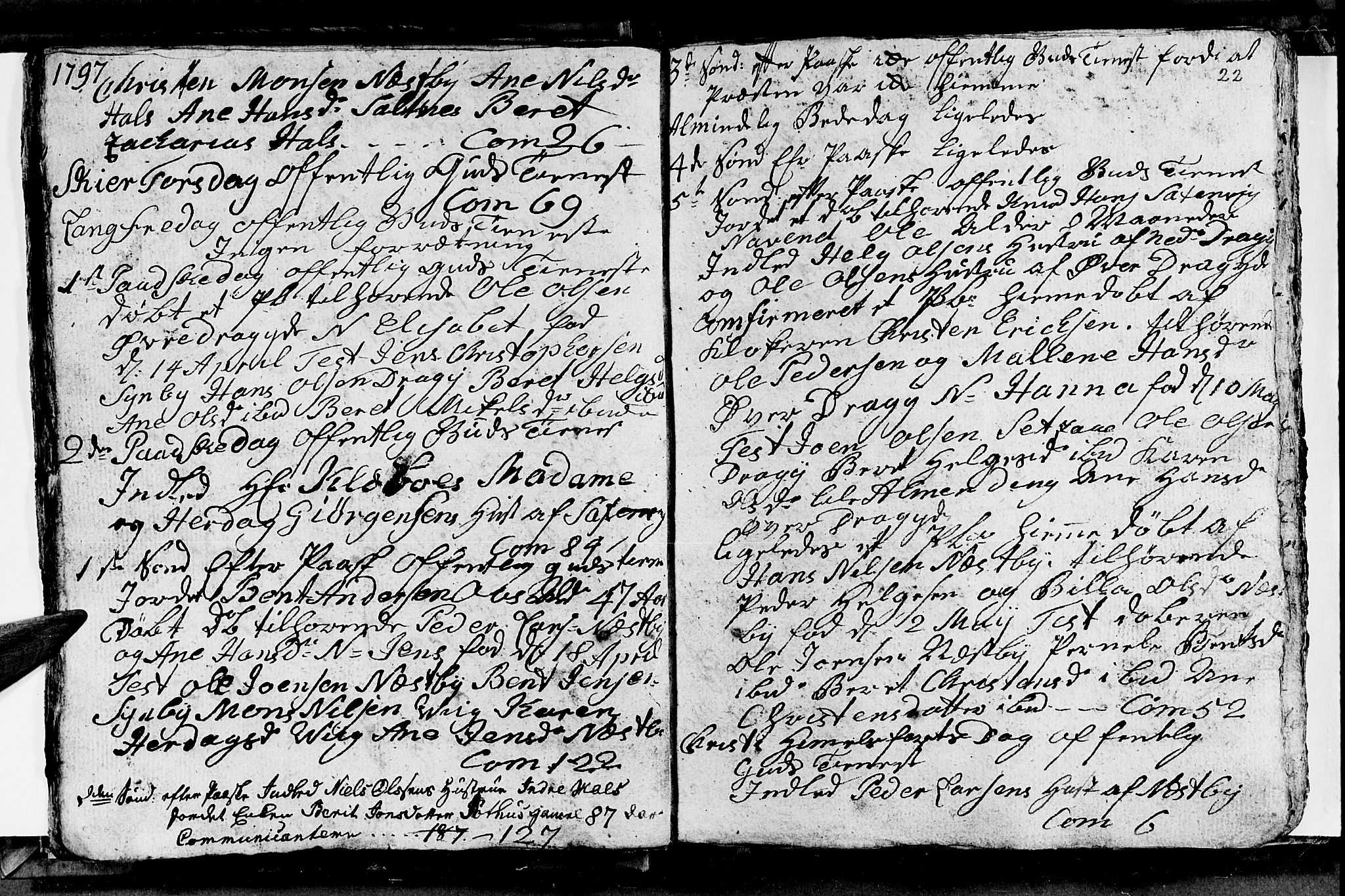 Ministerialprotokoller, klokkerbøker og fødselsregistre - Nordland, AV/SAT-A-1459/847/L0674: Parish register (copy) no. 847C02, 1793-1807, p. 22