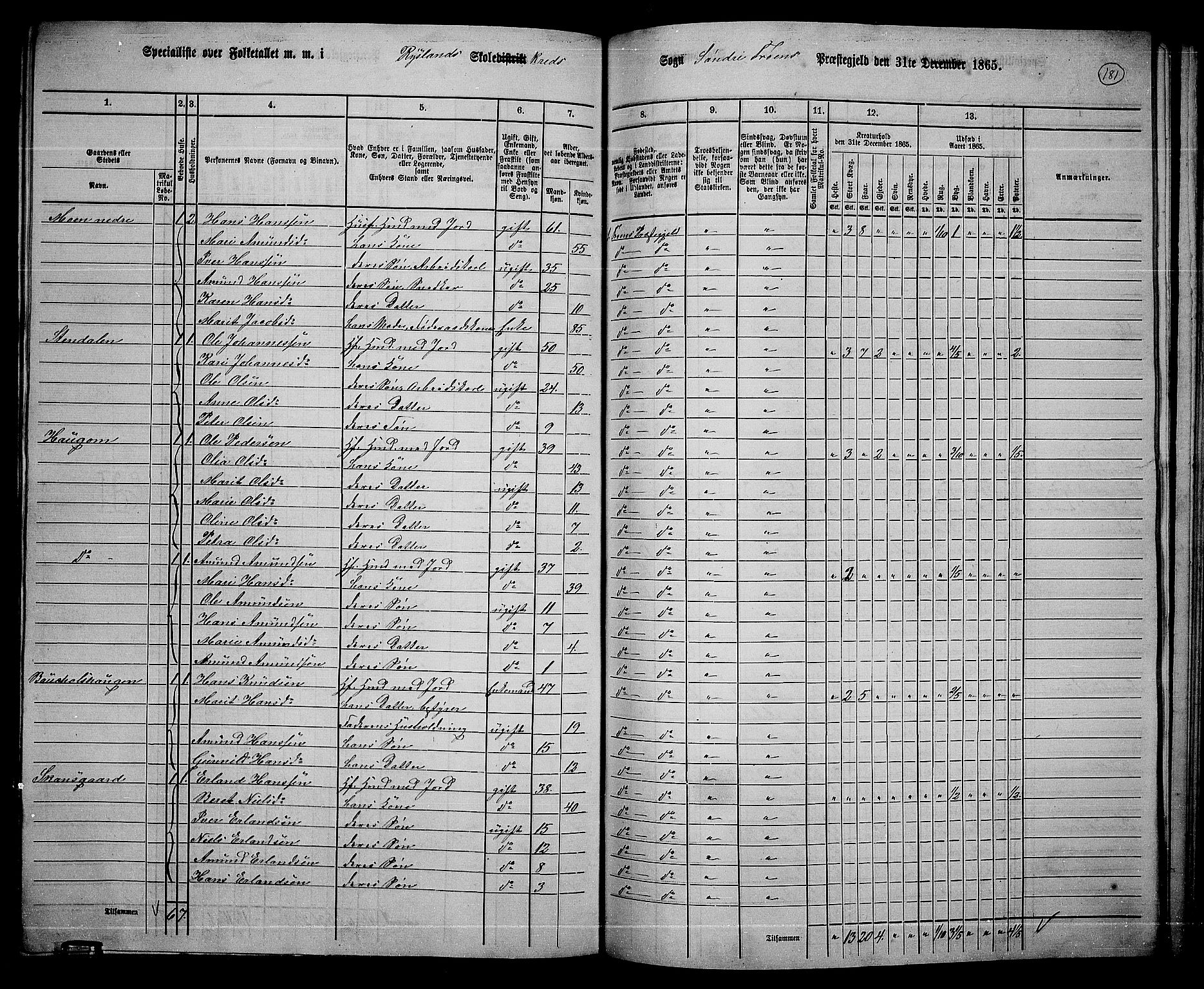 RA, 1865 census for Sør-Fron, 1865, p. 146