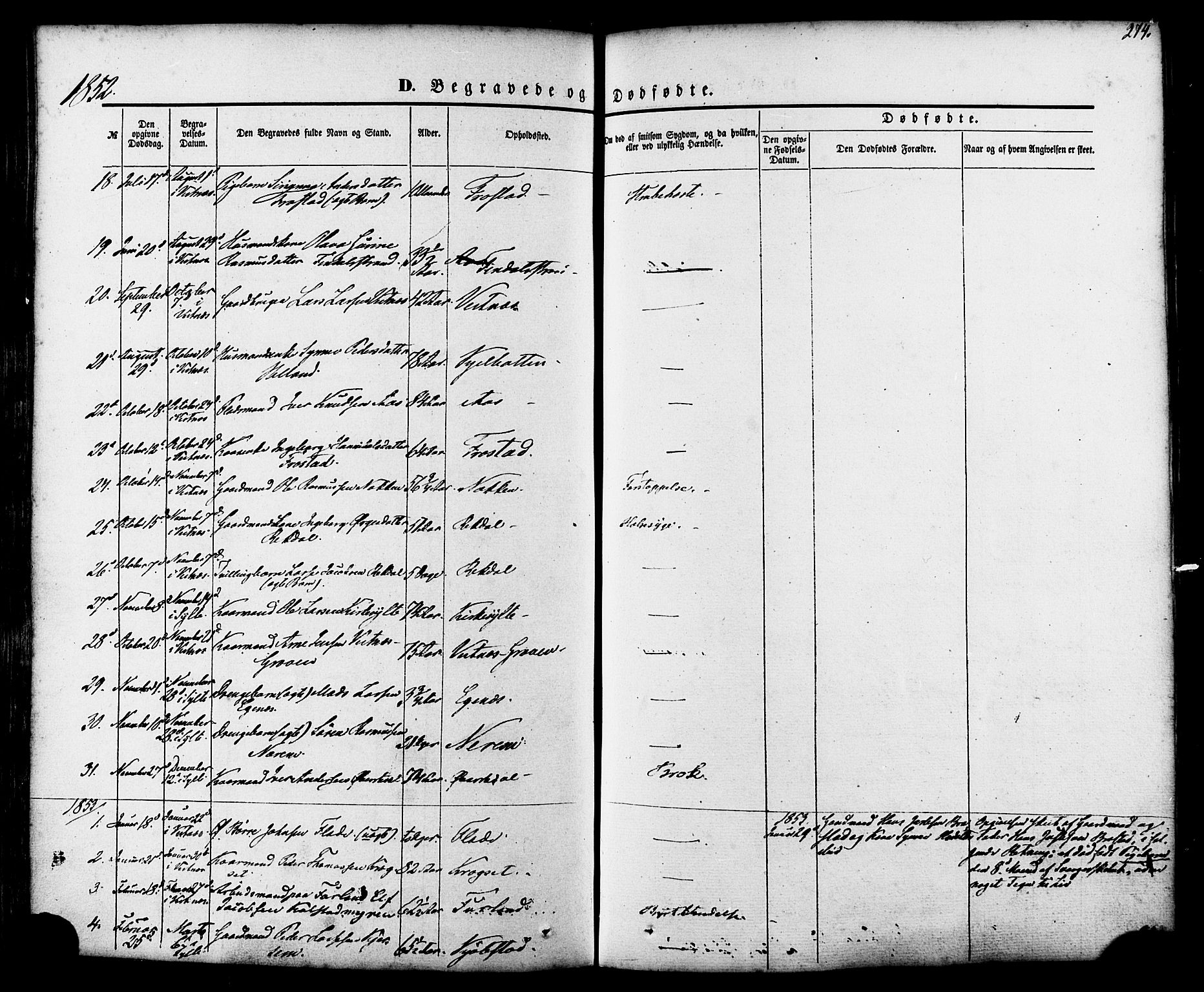 Ministerialprotokoller, klokkerbøker og fødselsregistre - Møre og Romsdal, AV/SAT-A-1454/539/L0529: Parish register (official) no. 539A02, 1848-1872, p. 274