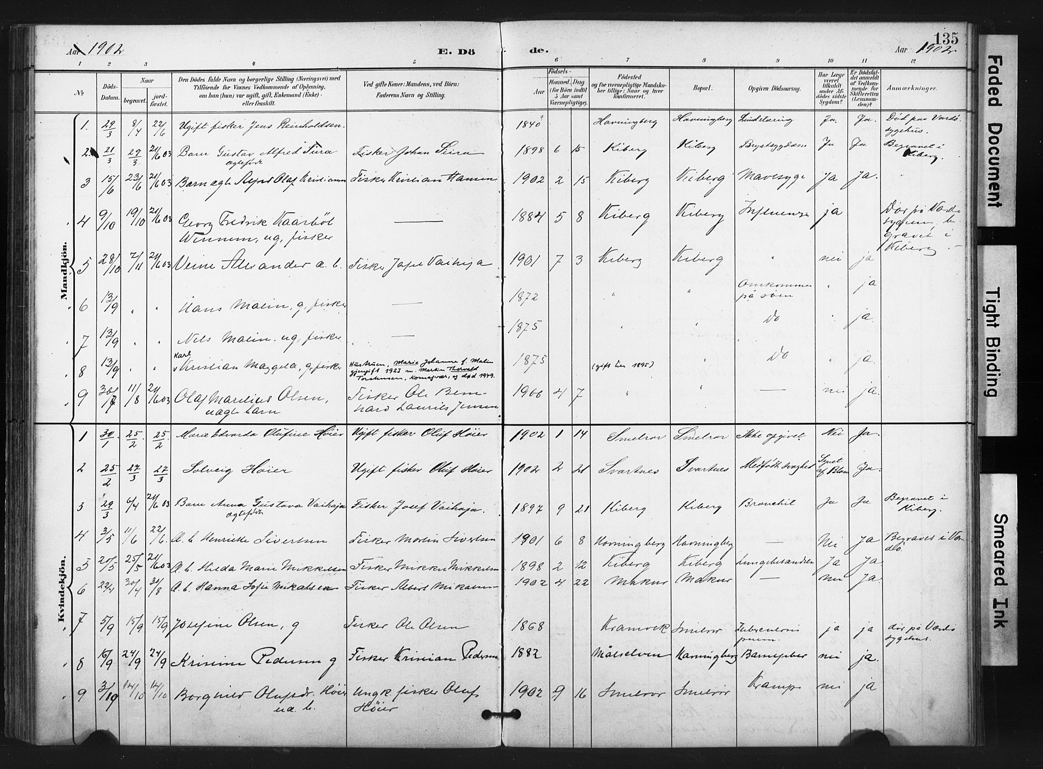 Vardø sokneprestkontor, AV/SATØ-S-1332/H/Ha/L0011kirke: Parish register (official) no. 11, 1897-1911, p. 135