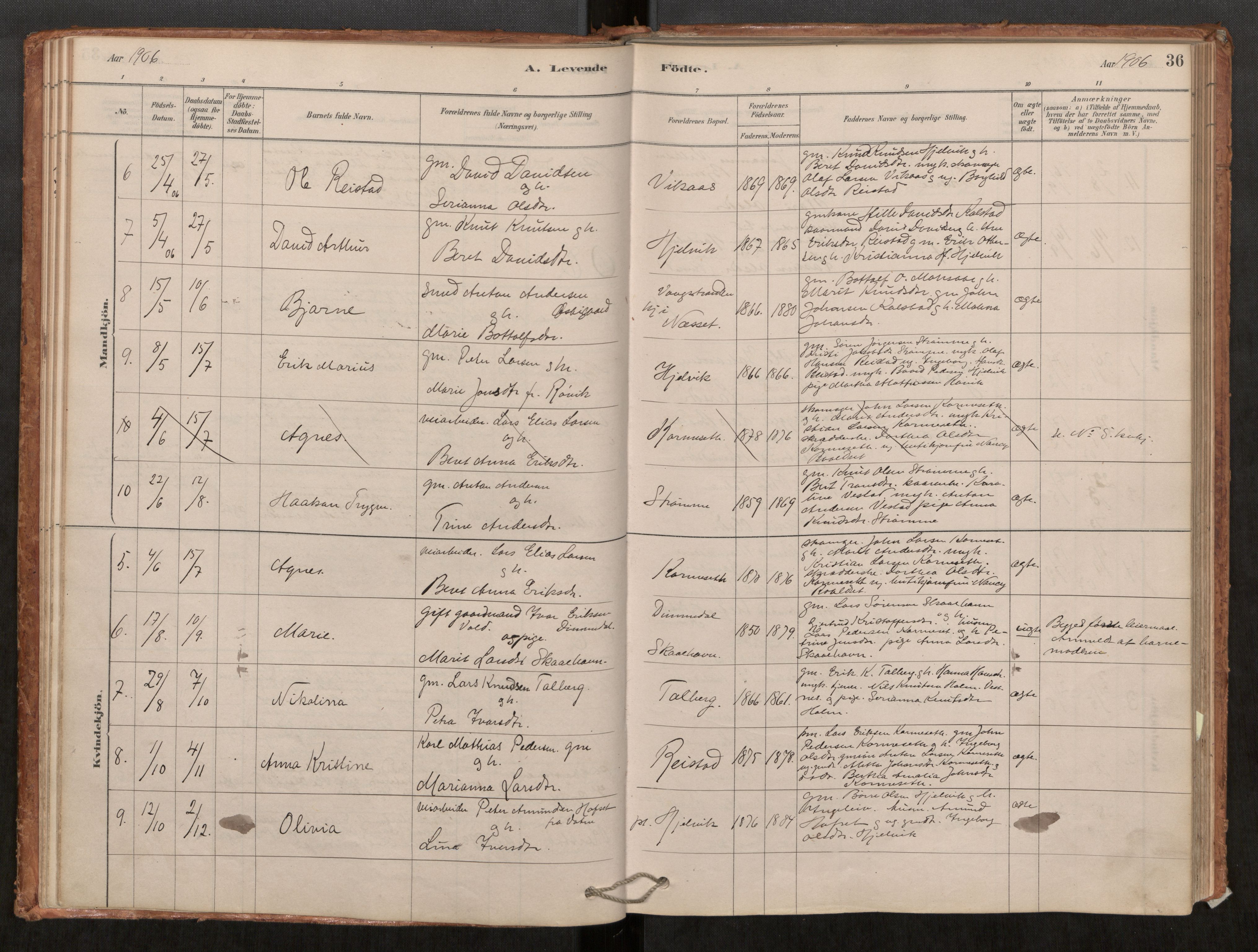 Ministerialprotokoller, klokkerbøker og fødselsregistre - Møre og Romsdal, SAT/A-1454/550/L0621: Parish register (official) no. 550A01, 1878-1915, p. 36