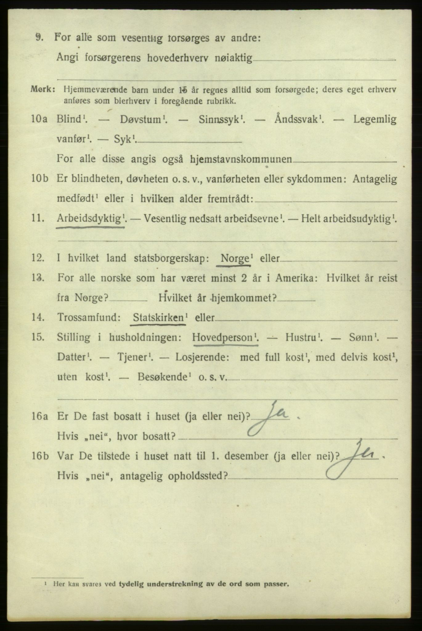 SAB, 1920 census for Ølen, 1920, p. 2304