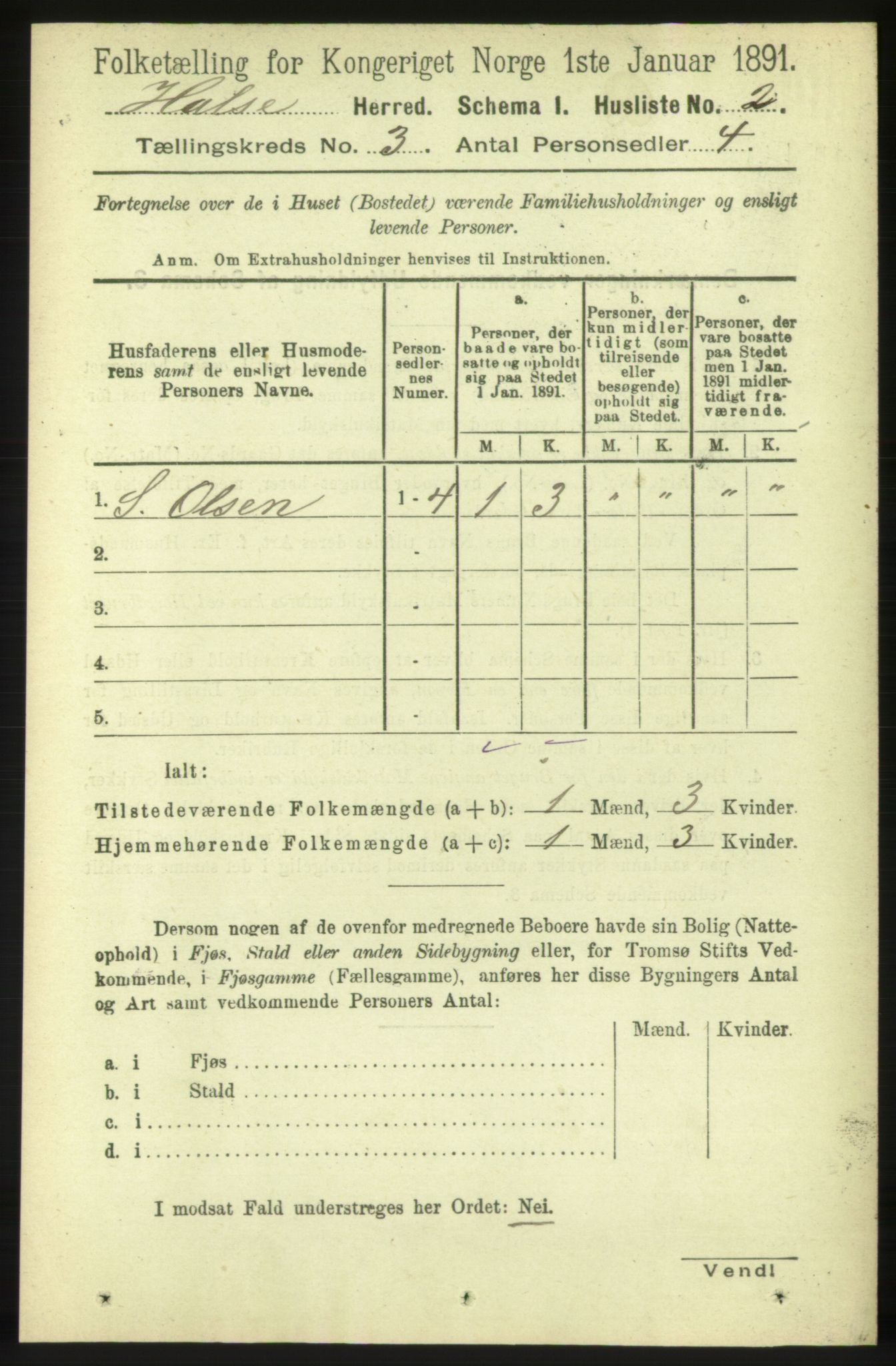 RA, 1891 census for 1571 Halsa, 1891, p. 428