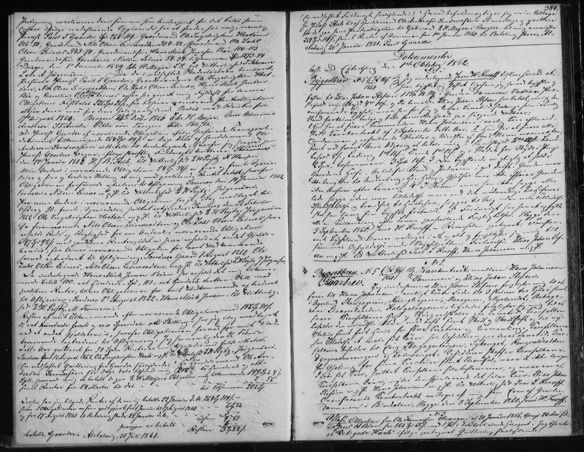 Søndre Helgeland sorenskriveri, AV/SAT-A-4575/1/2/2C/L0001: Mortgage book no. 12, 1860-1864, p. 384