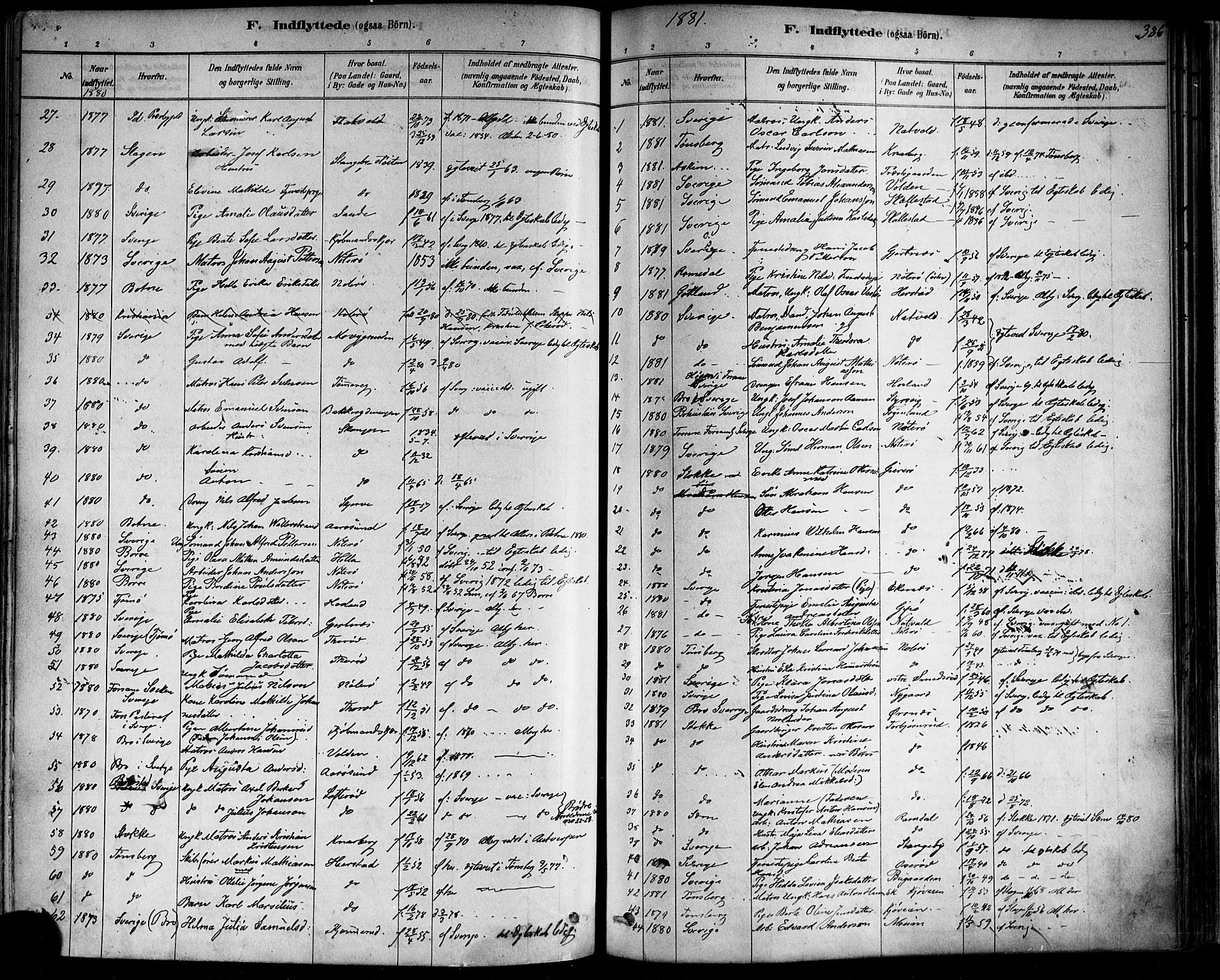 Nøtterøy kirkebøker, AV/SAKO-A-354/F/Fa/L0008: Parish register (official) no. I 8, 1878-1893, p. 386