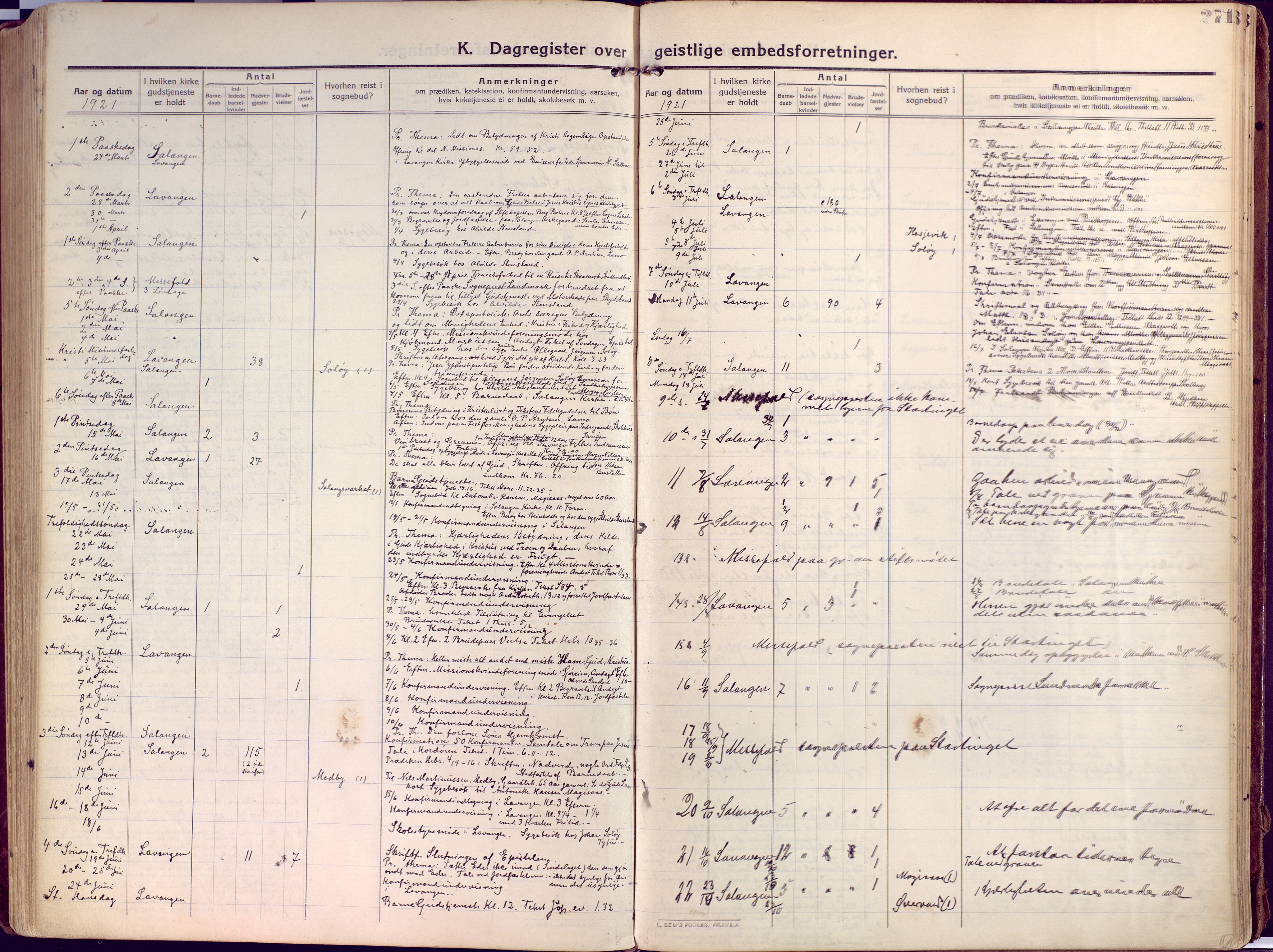 Salangen sokneprestembete, AV/SATØ-S-1324/H/Ha/L0004kirke: Parish register (official) no. 4, 1912-1927, p. 271