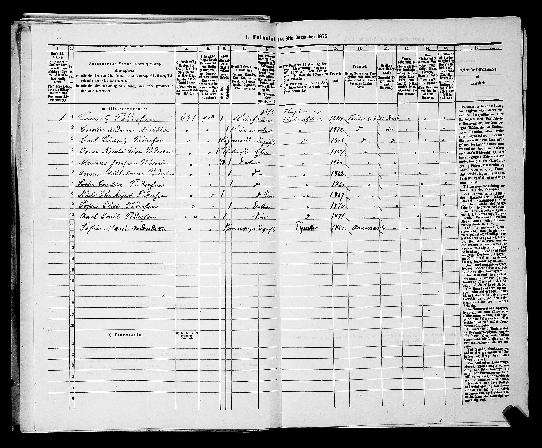 RA, 1875 census for 0101P Fredrikshald, 1875, p. 1402