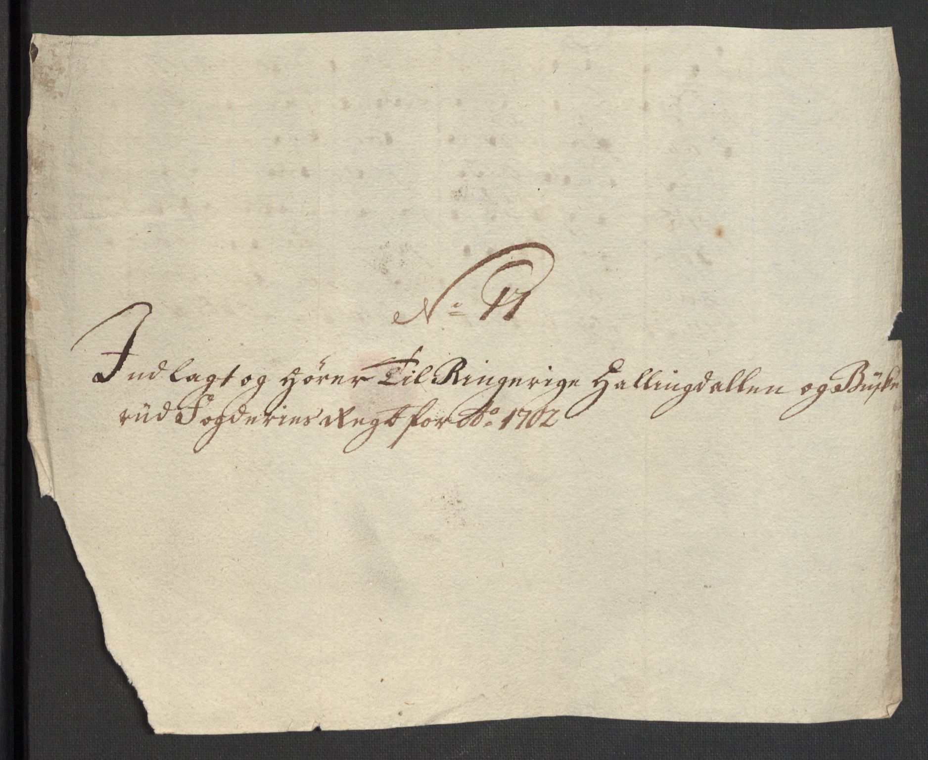 Rentekammeret inntil 1814, Reviderte regnskaper, Fogderegnskap, RA/EA-4092/R22/L1459: Fogderegnskap Ringerike, Hallingdal og Buskerud, 1702, p. 287