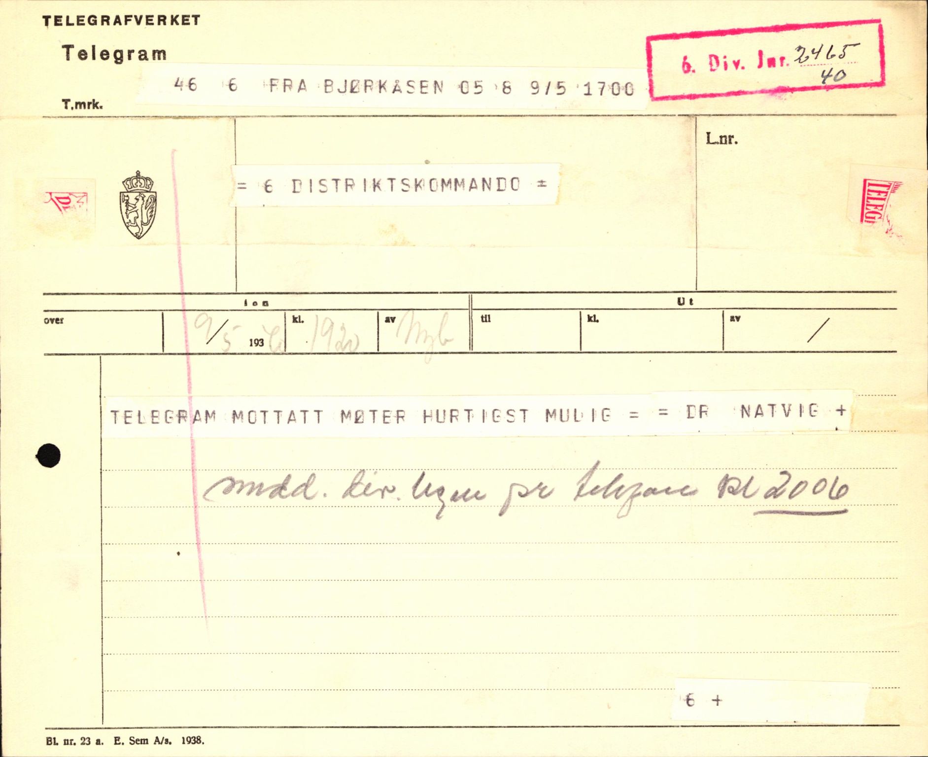 Forsvaret, Forsvarets krigshistoriske avdeling, AV/RA-RAFA-2017/Y/Yb/L0123: II-C-11-600  -  6. Divisjon med avdelinger, 1940, p. 487