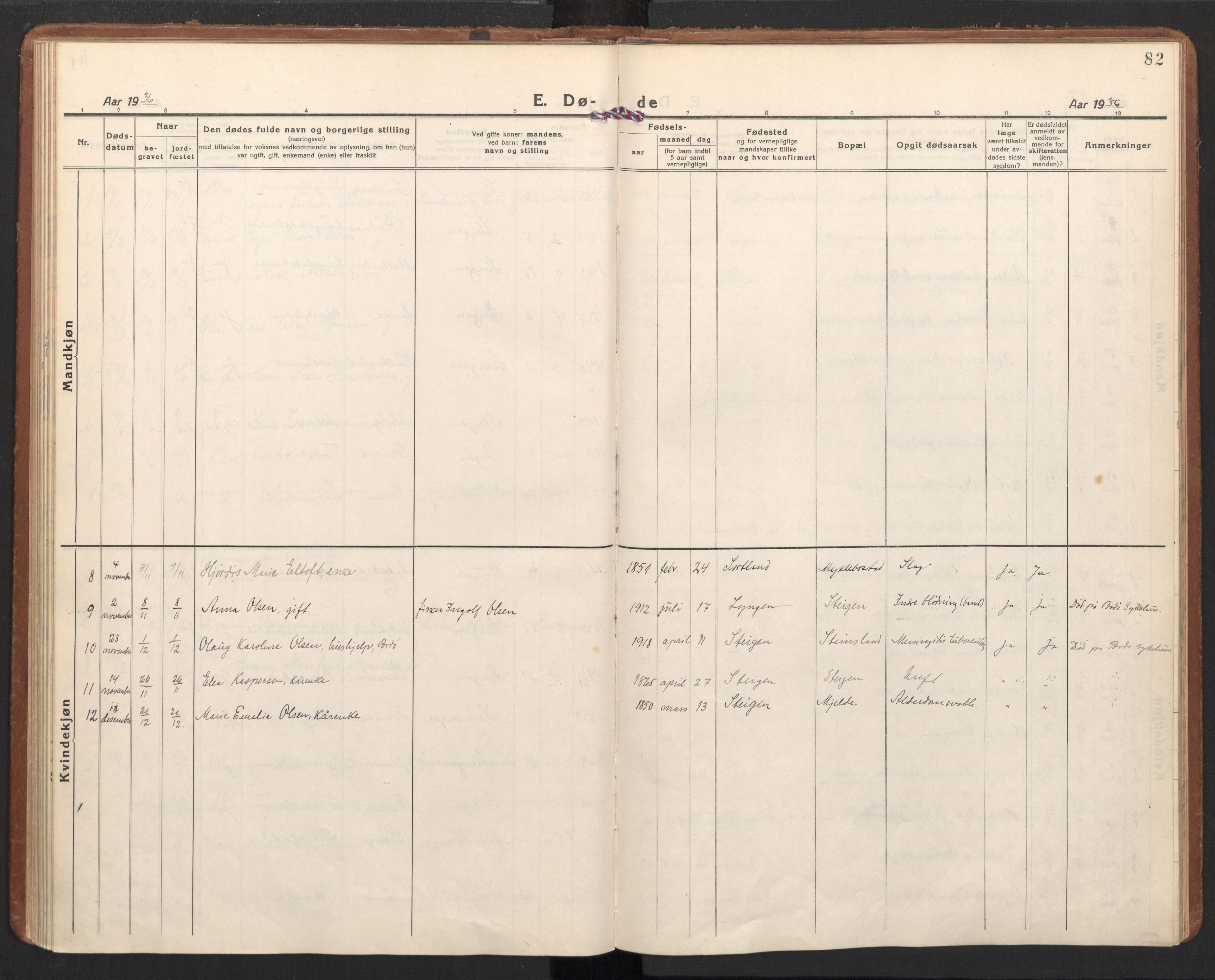 Ministerialprotokoller, klokkerbøker og fødselsregistre - Nordland, SAT/A-1459/855/L0809: Parish register (official) no. 855A18, 1921-1939, p. 82