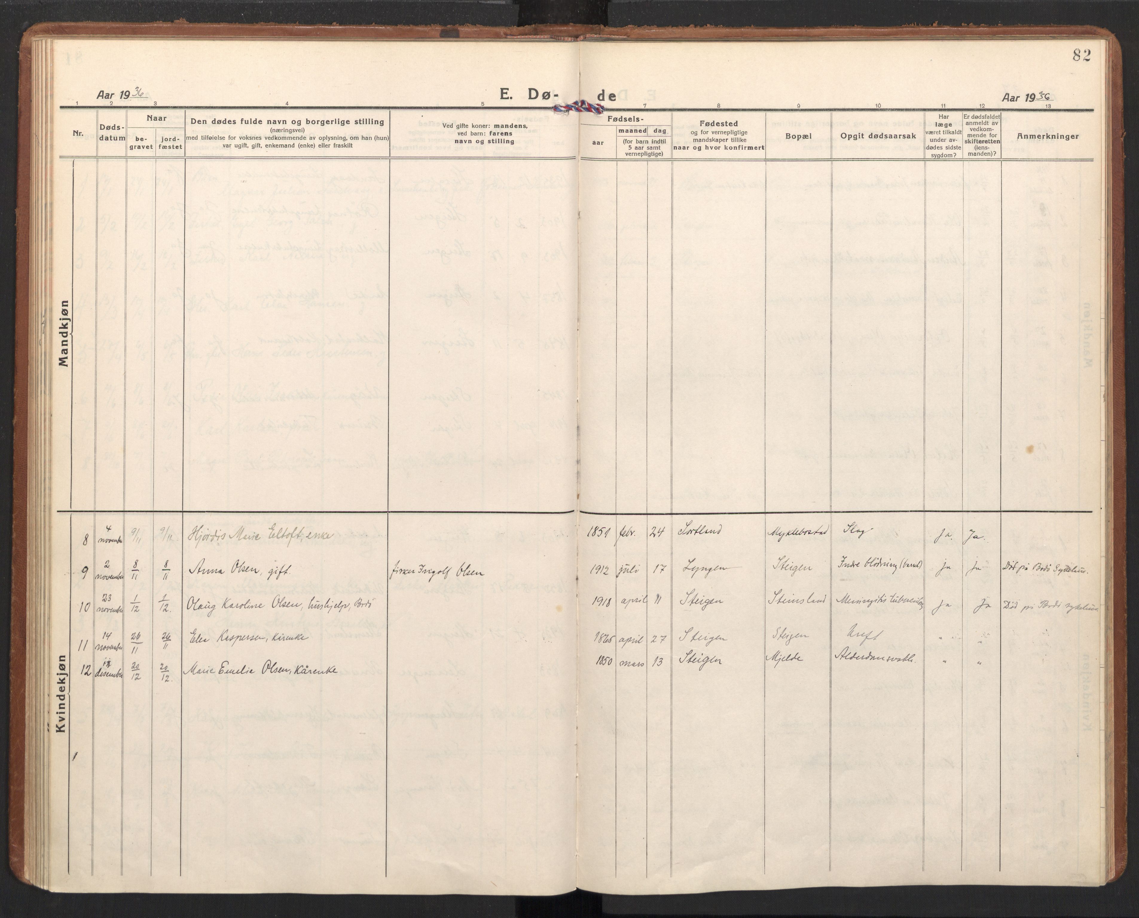 Ministerialprotokoller, klokkerbøker og fødselsregistre - Nordland, AV/SAT-A-1459/855/L0809: Parish register (official) no. 855A18, 1921-1939, p. 82