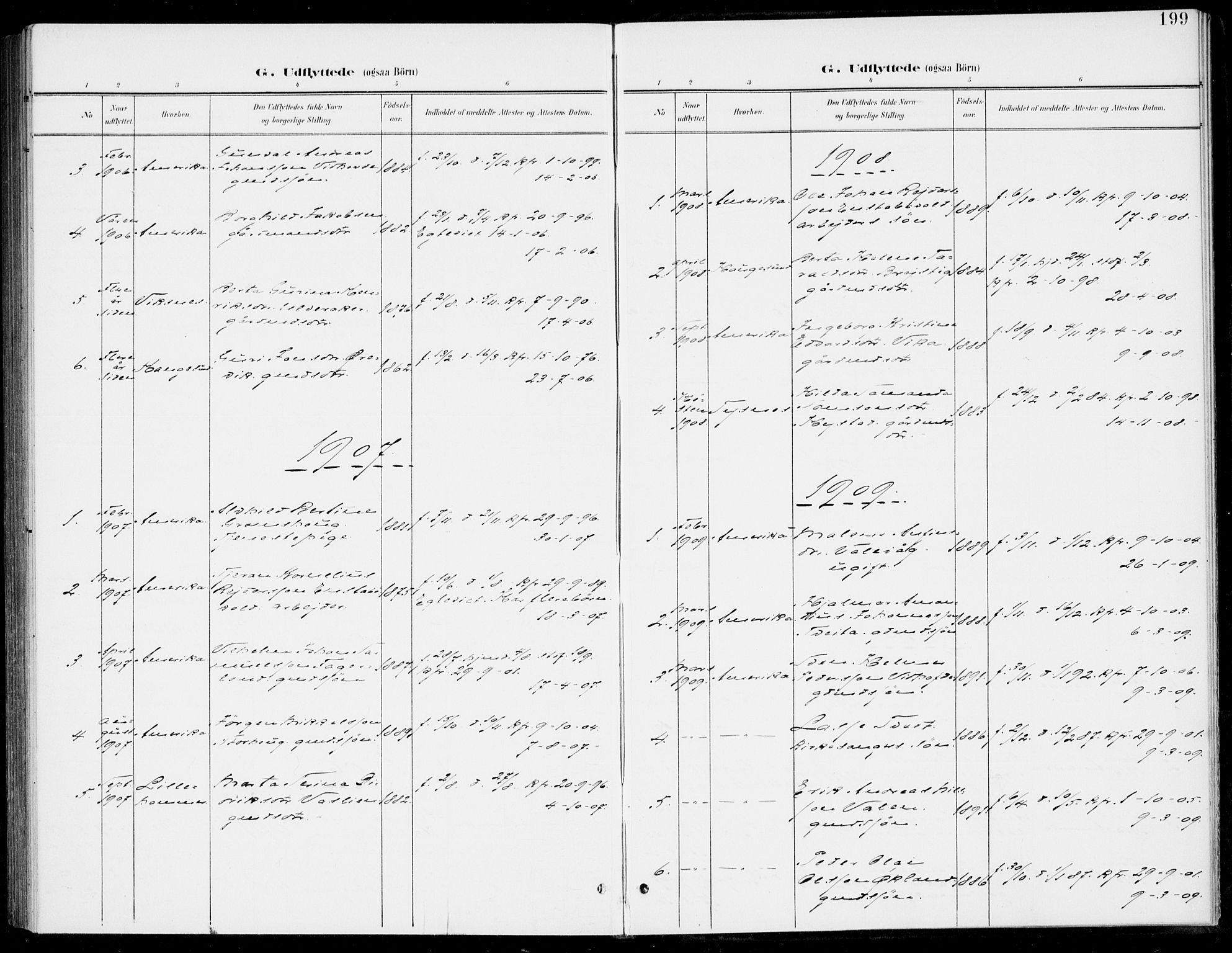 Sveio Sokneprestembete, SAB/A-78501/H/Haa: Parish register (official) no. C 3, 1899-1916, p. 199