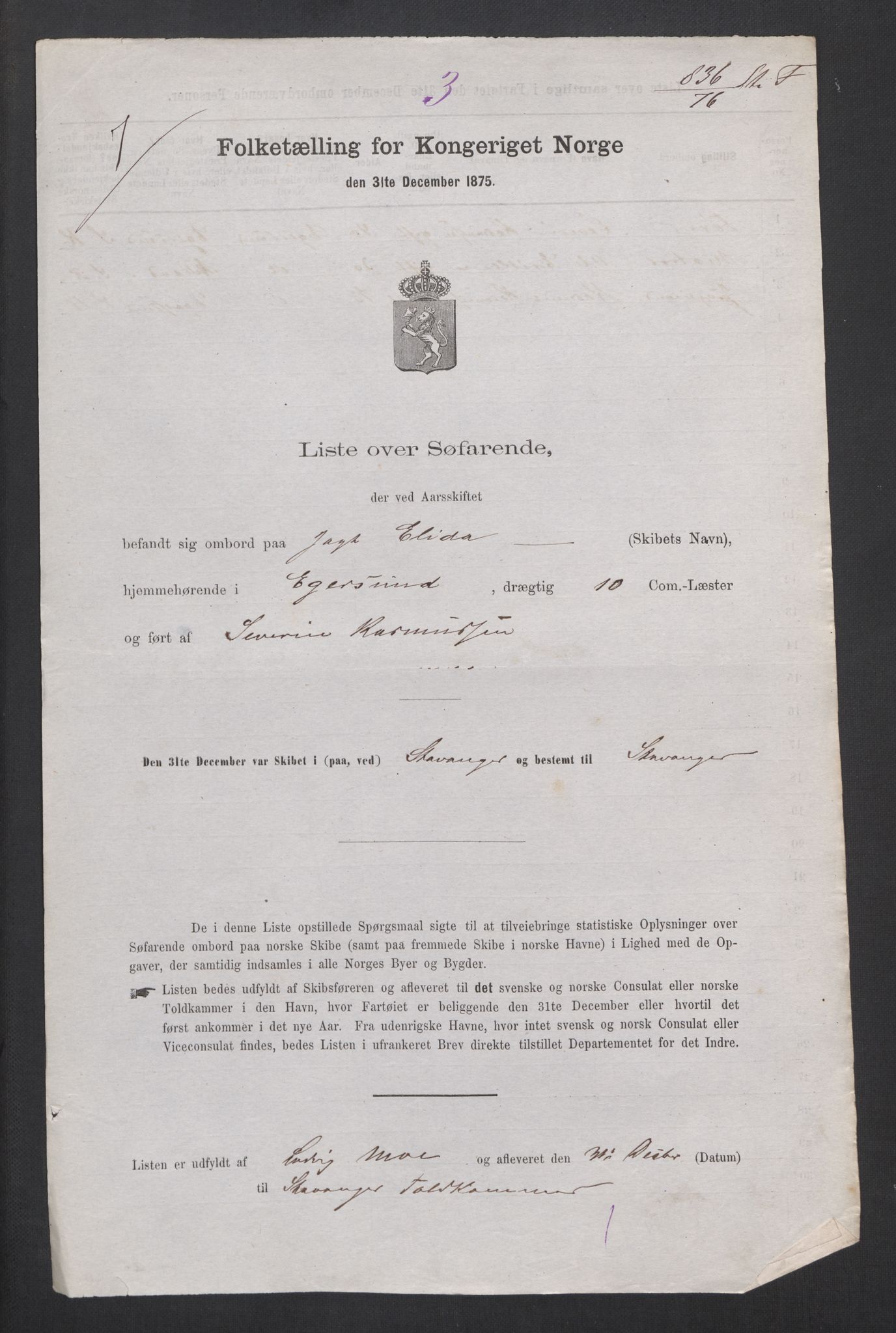 RA, 1875 census, lists of crew on ships: Ships in domestic ports, 1875, p. 458