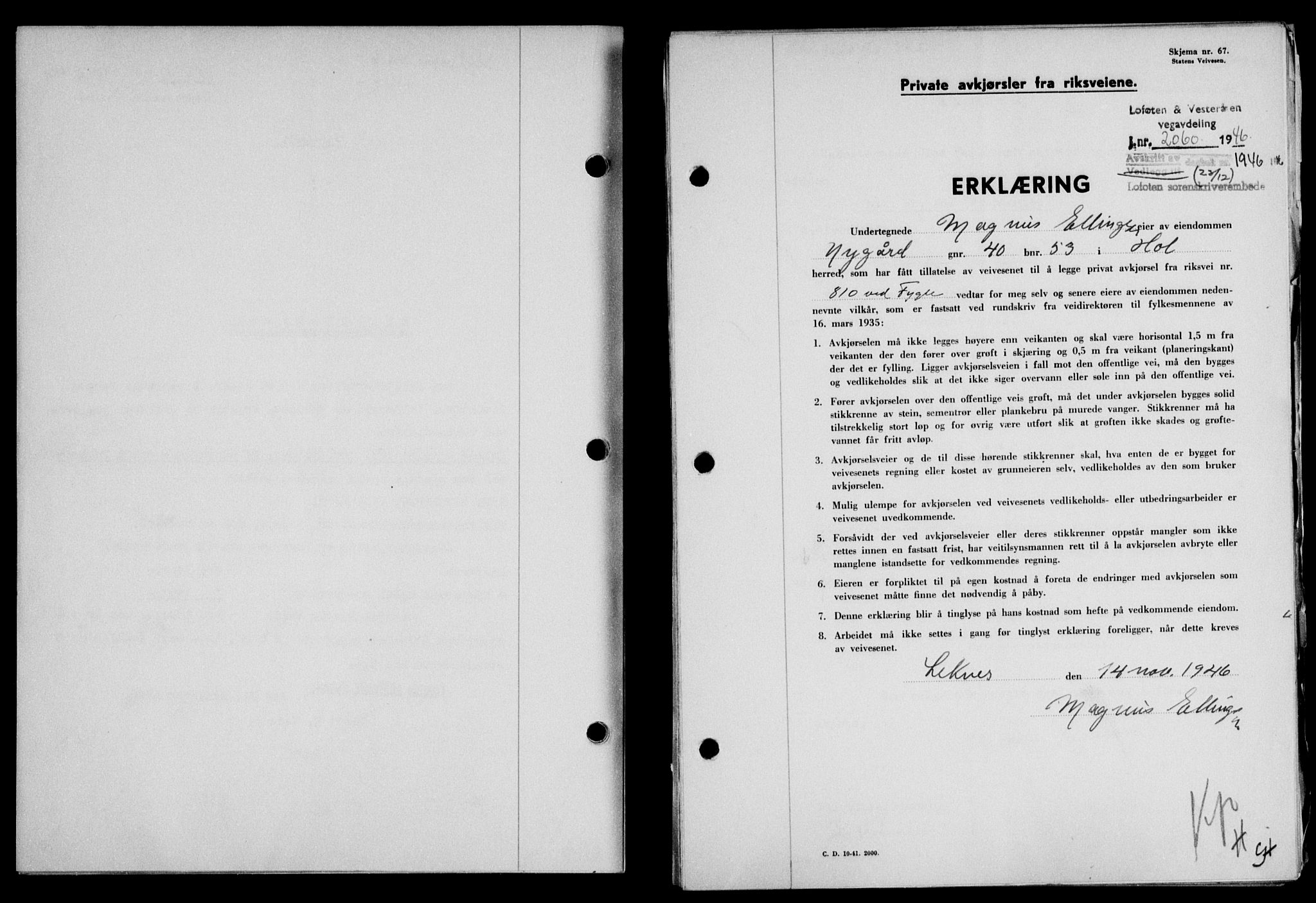 Lofoten sorenskriveri, SAT/A-0017/1/2/2C/L0015a: Mortgage book no. 15a, 1946-1947, Diary no: : 1946/1946