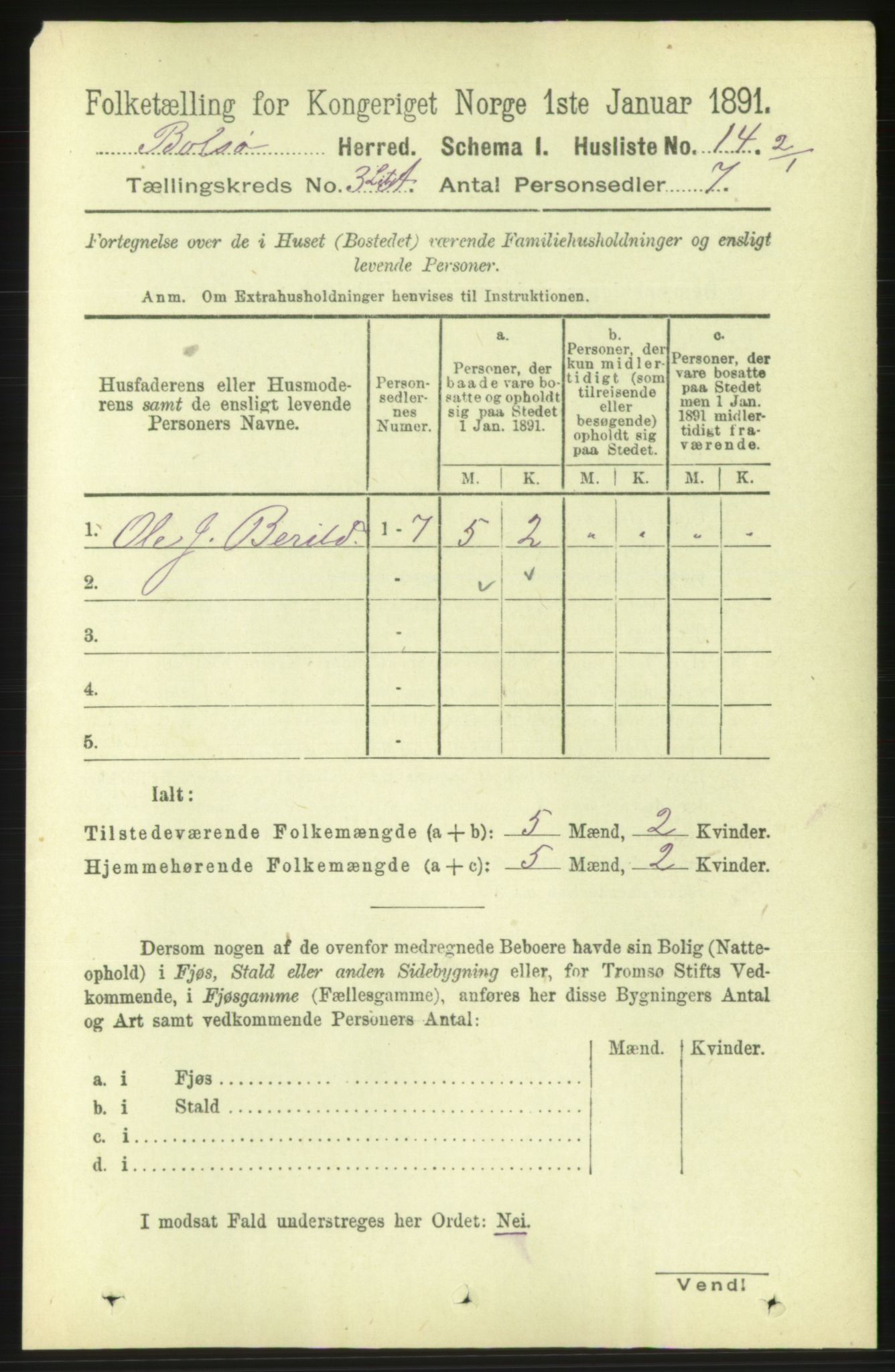 RA, 1891 census for 1544 Bolsøy, 1891, p. 1749