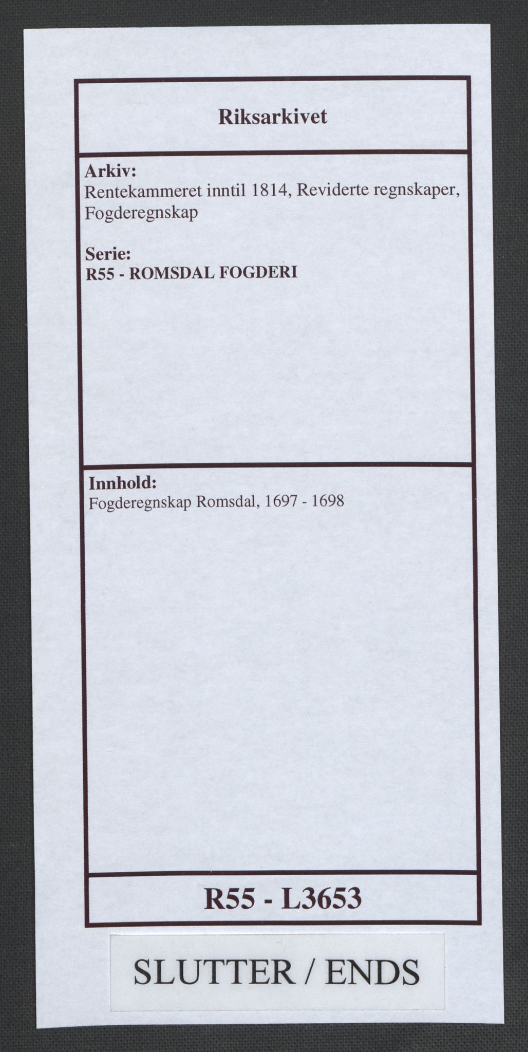 Rentekammeret inntil 1814, Reviderte regnskaper, Fogderegnskap, RA/EA-4092/R55/L3653: Fogderegnskap Romsdal, 1697-1698, p. 389