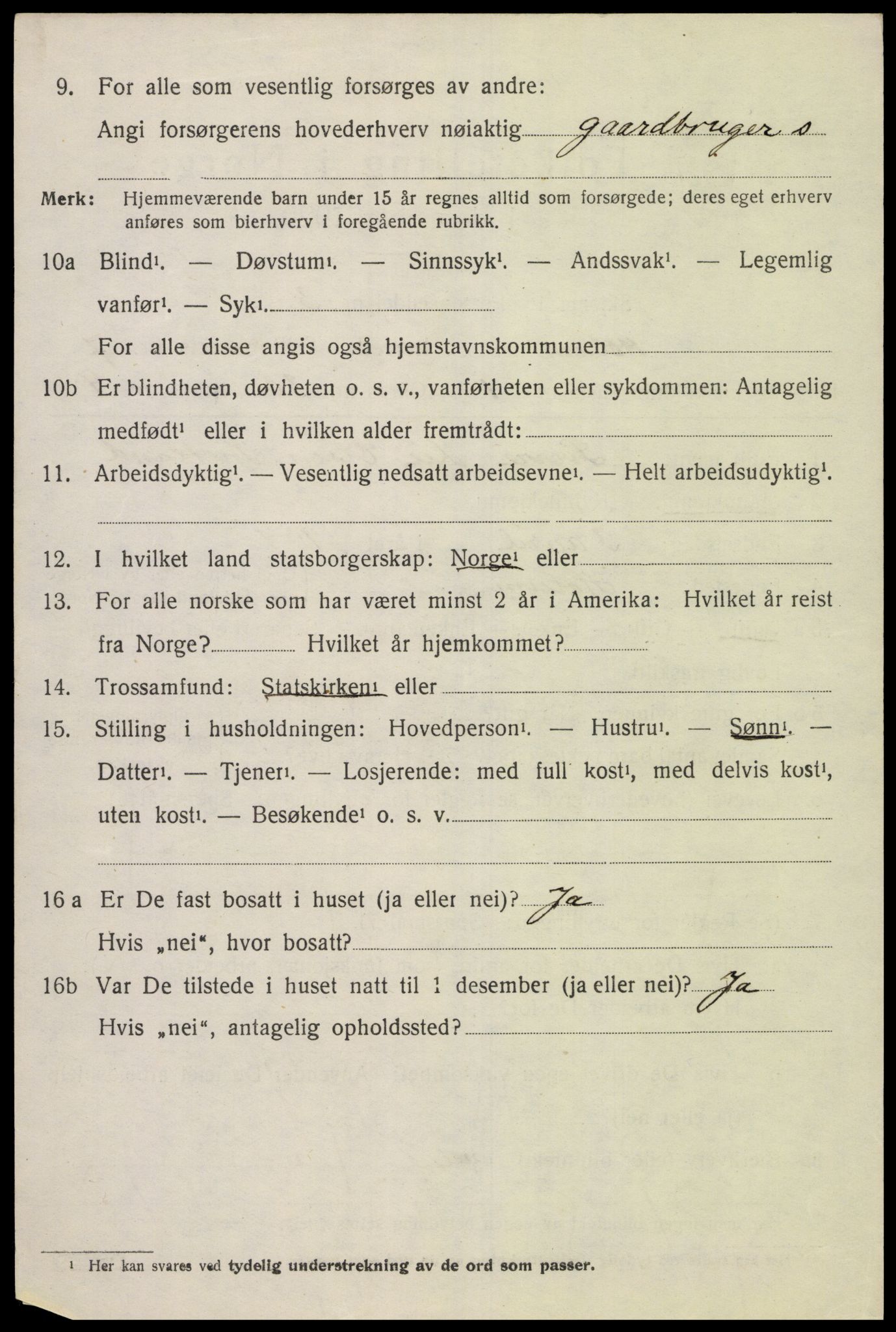 SAK, 1920 census for Holum, 1920, p. 2404