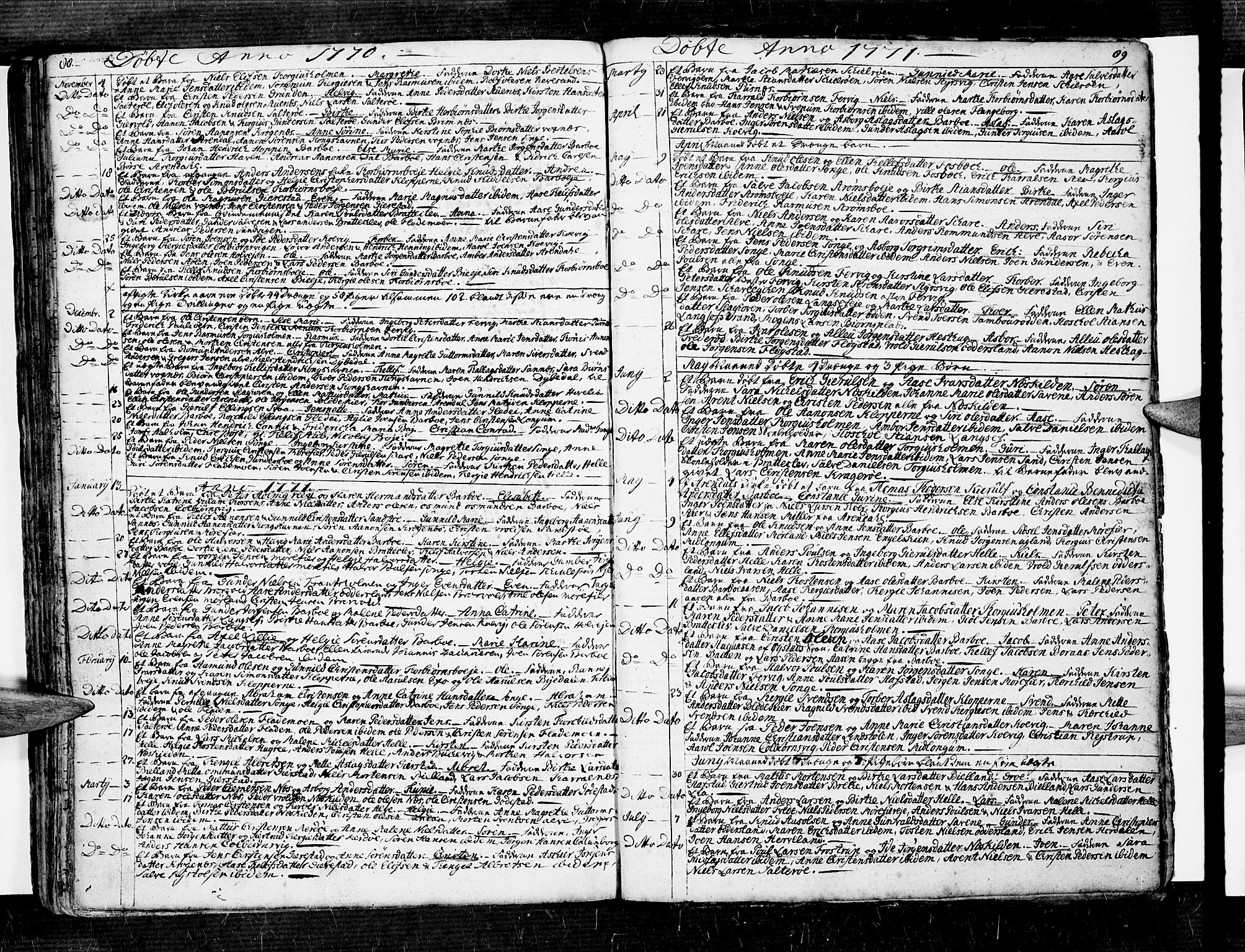 Tromøy sokneprestkontor, SAK/1111-0041/F/Fa/L0001: Parish register (official) no. A 1, 1747-1793, p. 88-89