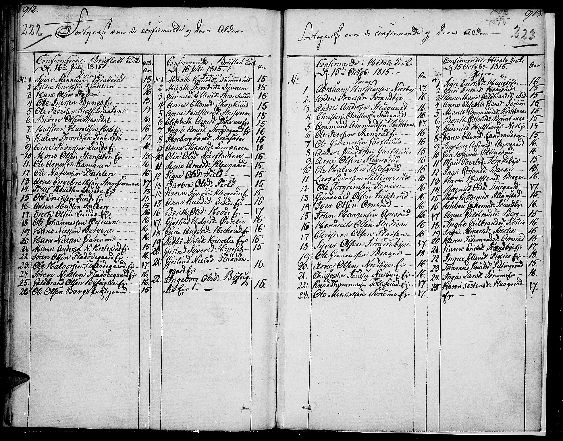 Sør-Aurdal prestekontor, SAH/PREST-128/H/Ha/Haa/L0001: Parish register (official) no. 1, 1807-1815, p. 222-223