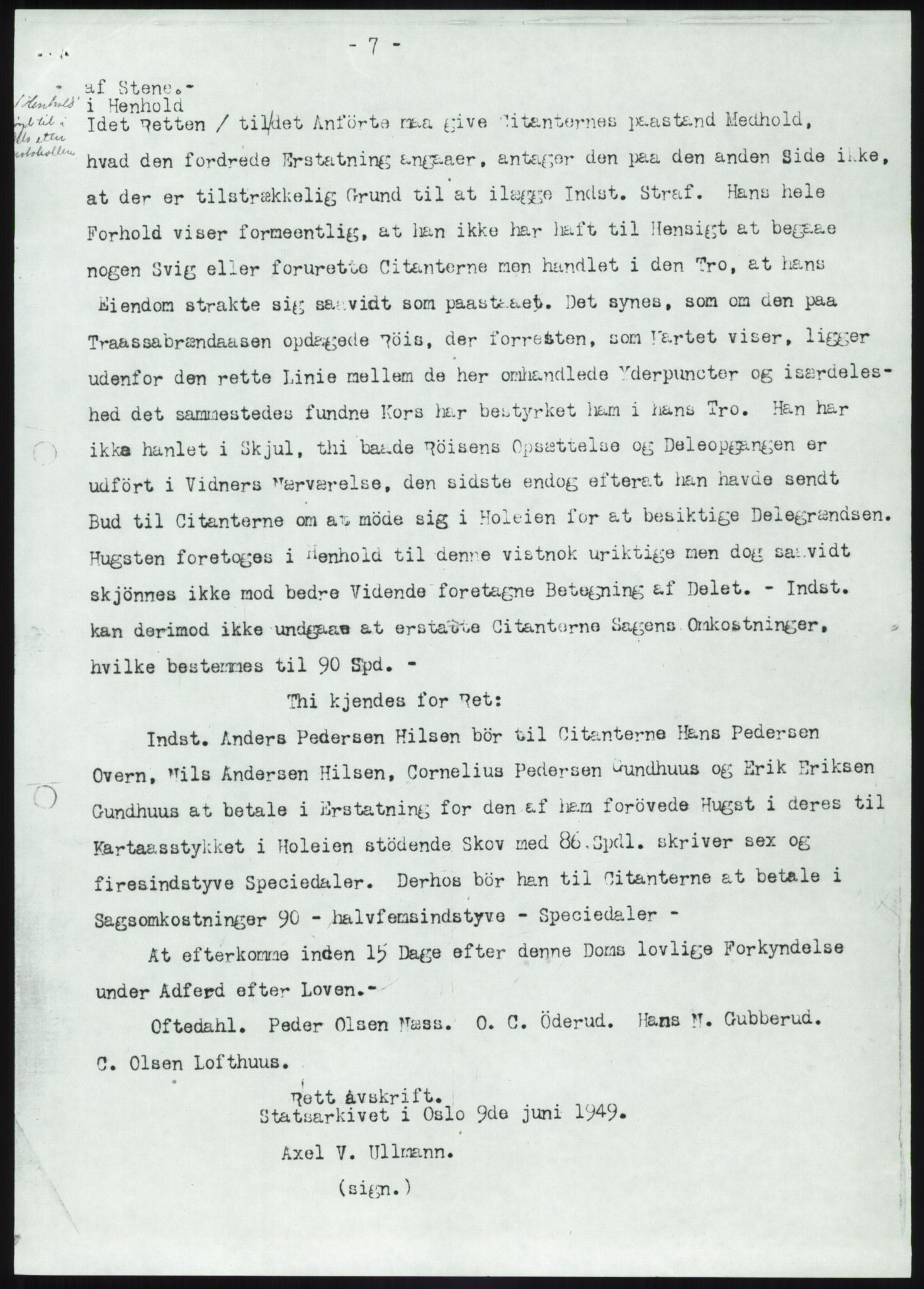 Statsarkivet i Kongsberg, AV/SAKO-A-0001/E/Ee/L0001: Avskrifter, SAO jnr. 744/1944, 933/1944, 340/1947 og 397/1954 - 959/1954, 1944-1954, p. 28