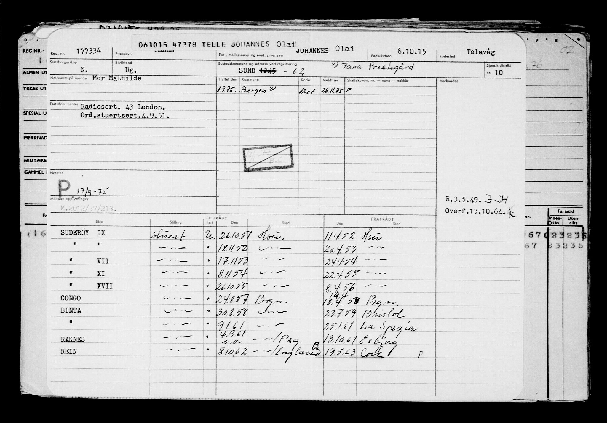 Direktoratet for sjømenn, AV/RA-S-3545/G/Gb/L0133: Hovedkort, 1915, p. 487