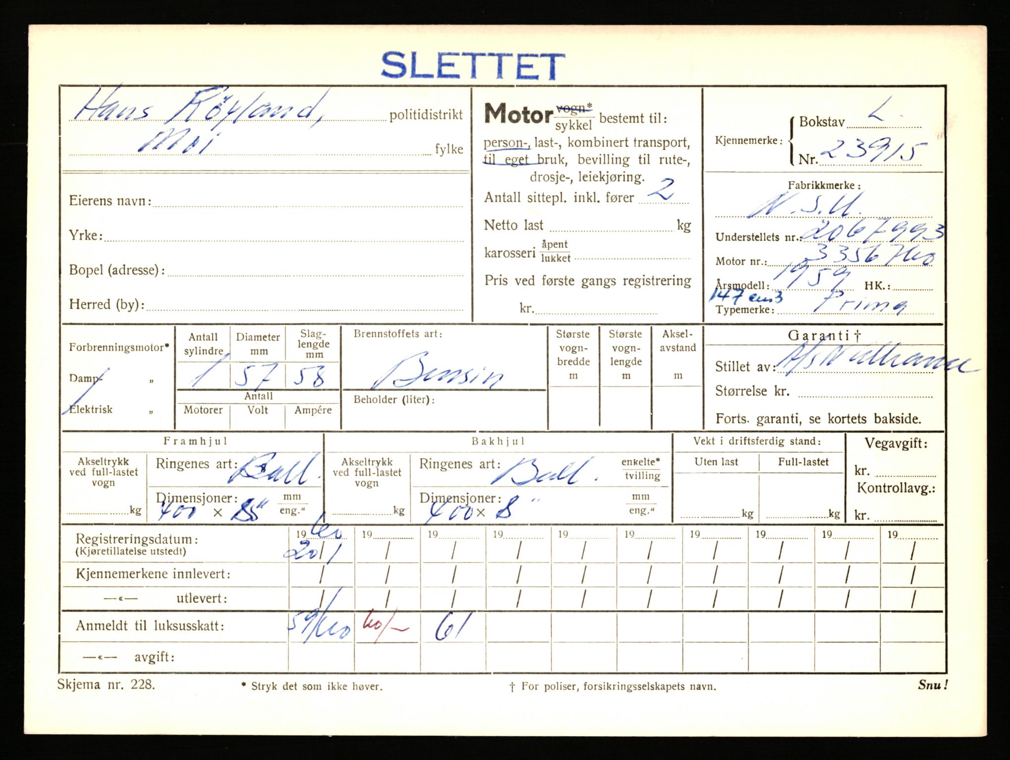 Stavanger trafikkstasjon, AV/SAST-A-101942/0/F/L0040: L-22800 - L-23999, 1930-1971, p. 2019