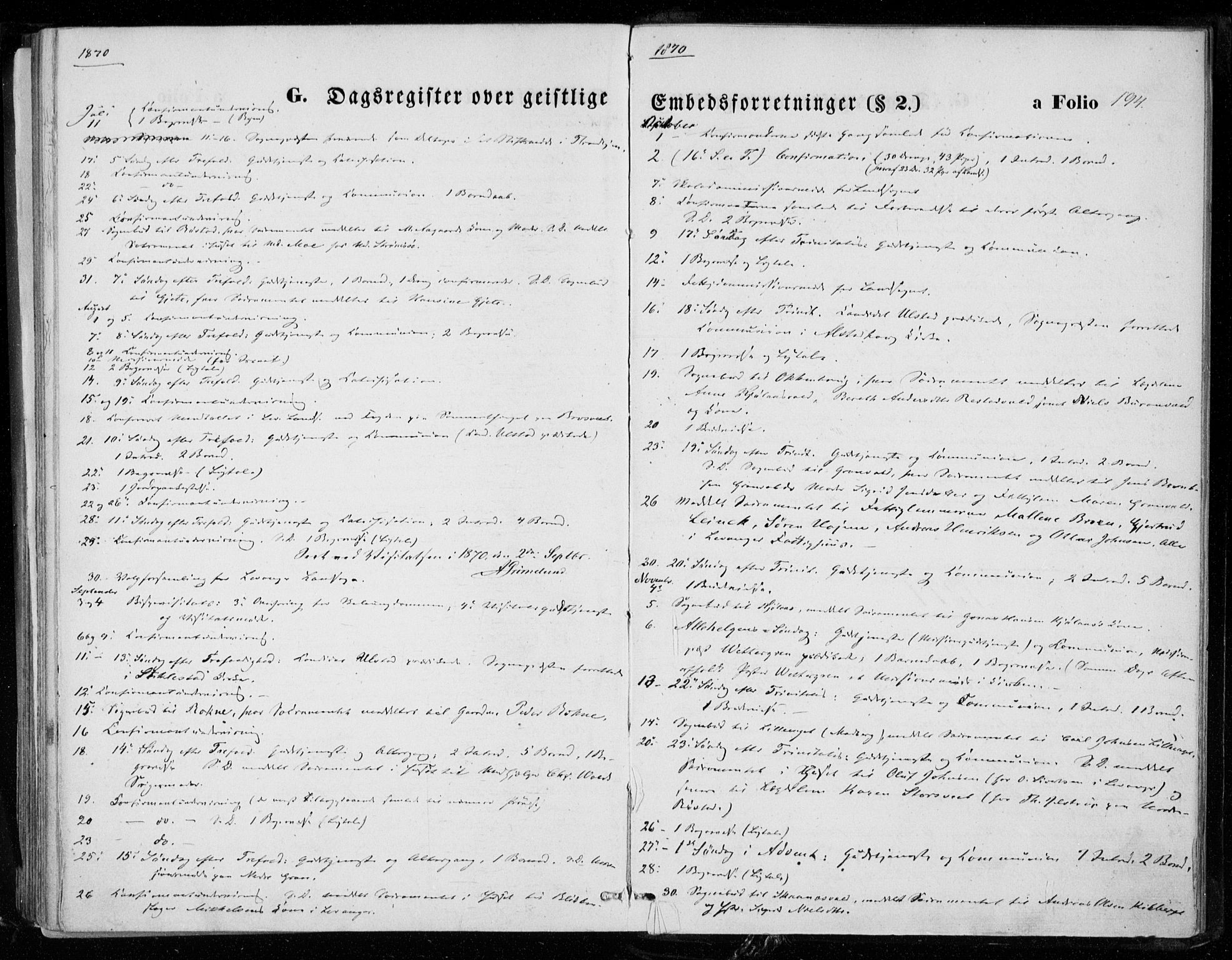 Ministerialprotokoller, klokkerbøker og fødselsregistre - Nord-Trøndelag, SAT/A-1458/721/L0206: Parish register (official) no. 721A01, 1864-1874, p. 194