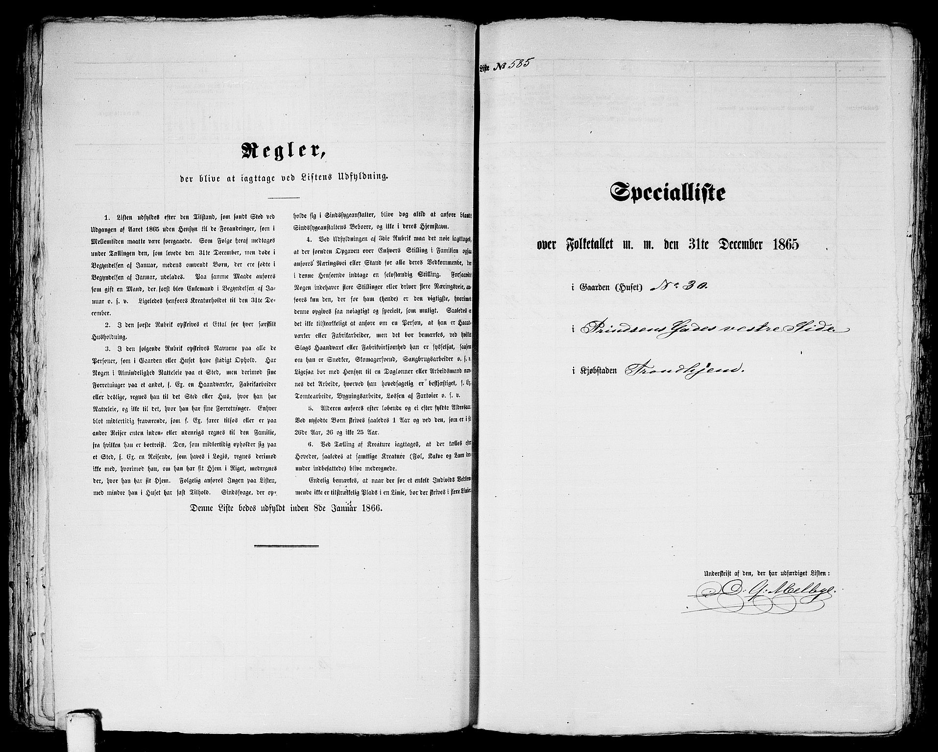 RA, 1865 census for Trondheim, 1865, p. 1218