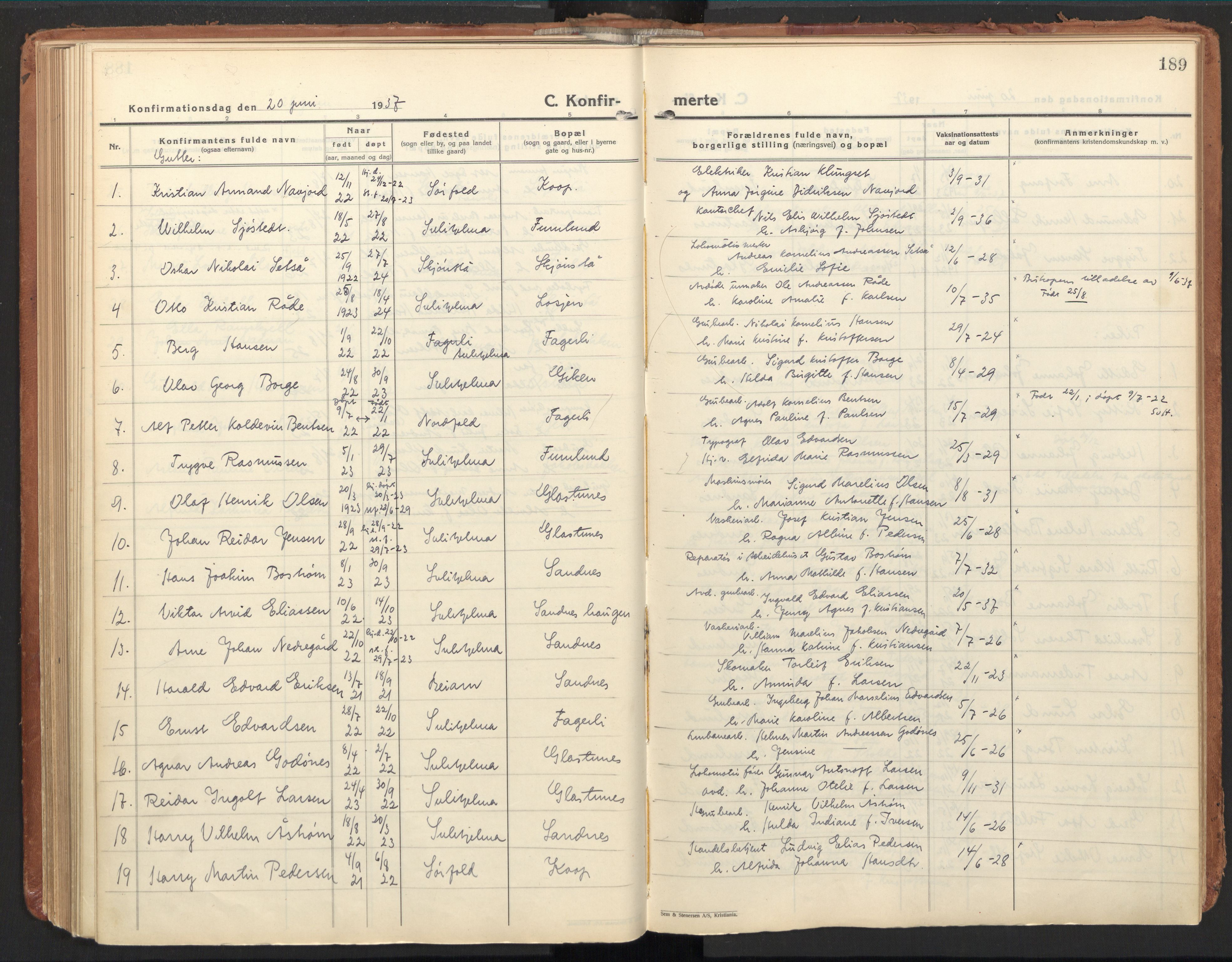 Ministerialprotokoller, klokkerbøker og fødselsregistre - Nordland, SAT/A-1459/850/L0716: Curate's parish register no. 850B06, 1924-1938, p. 189