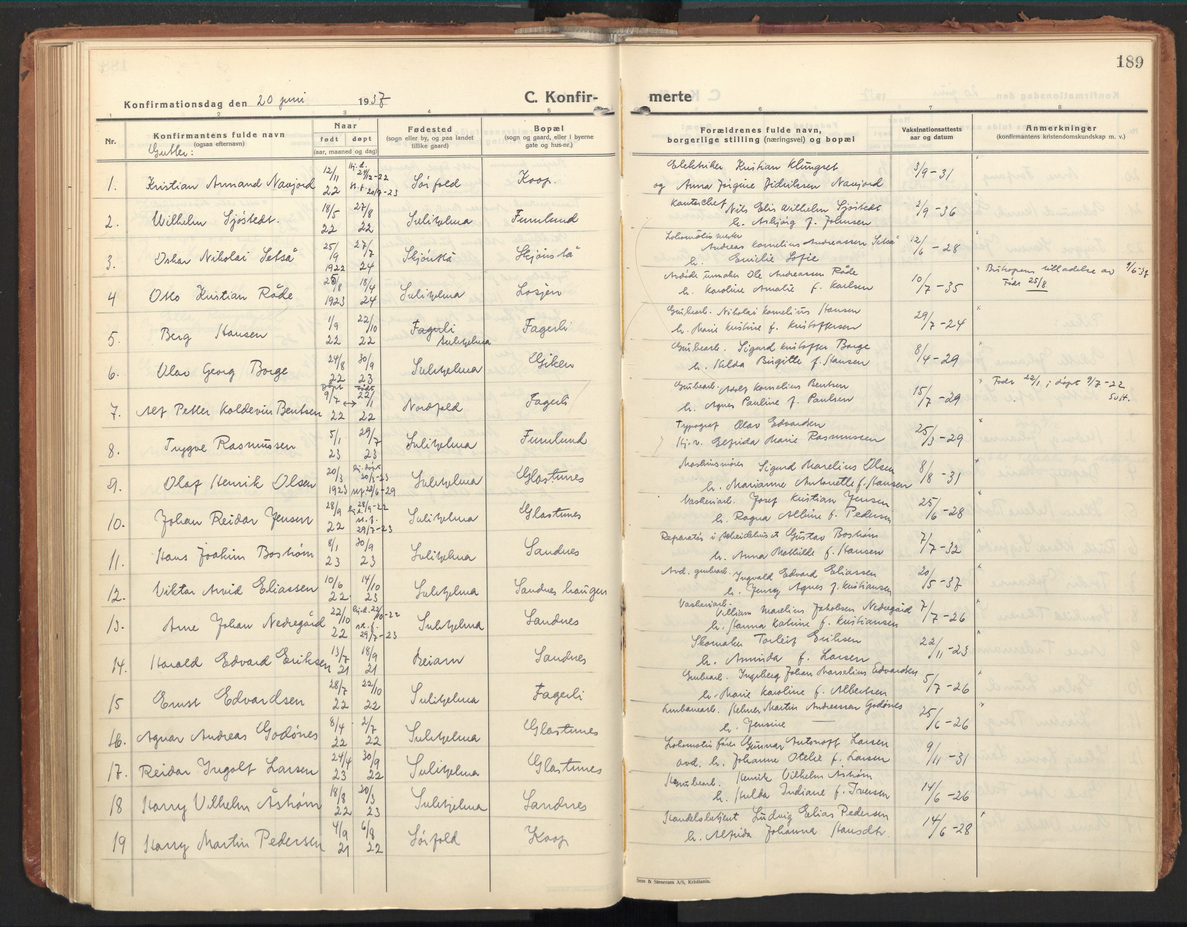 Ministerialprotokoller, klokkerbøker og fødselsregistre - Nordland, AV/SAT-A-1459/850/L0716: Curate's parish register no. 850B06, 1924-1938, p. 189