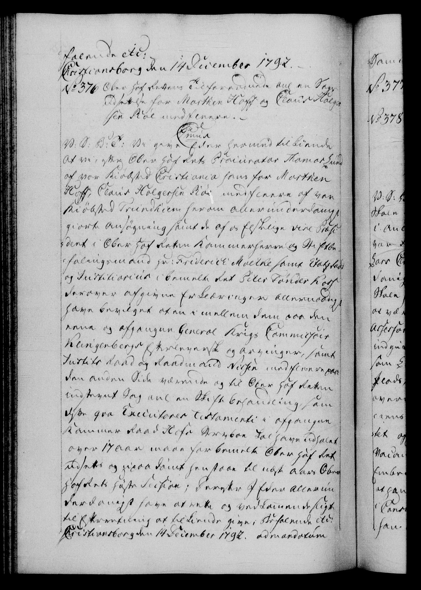 Danske Kanselli 1572-1799, AV/RA-EA-3023/F/Fc/Fca/Fcab/L0045: Norske tegnelser, 1792-1796, p. 158b