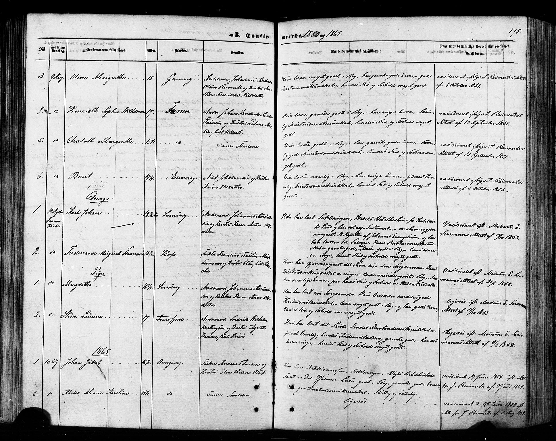 Tana sokneprestkontor, SATØ/S-1334/H/Ha/L0002kirke: Parish register (official) no. 2 /2, 1862-1877, p. 175